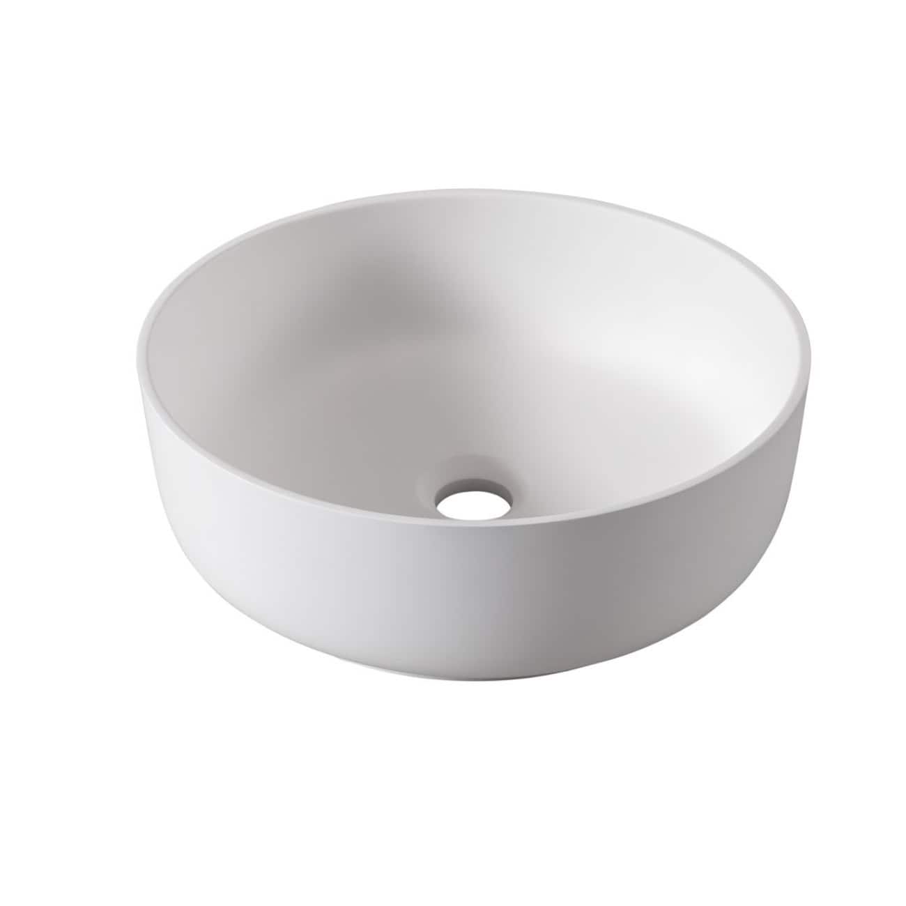 Sleek white round ceramic bathroom sink with smooth finish, ideal for contemporary bathrooms, featuring an elegant design and durable construction for quality washbasin installation.