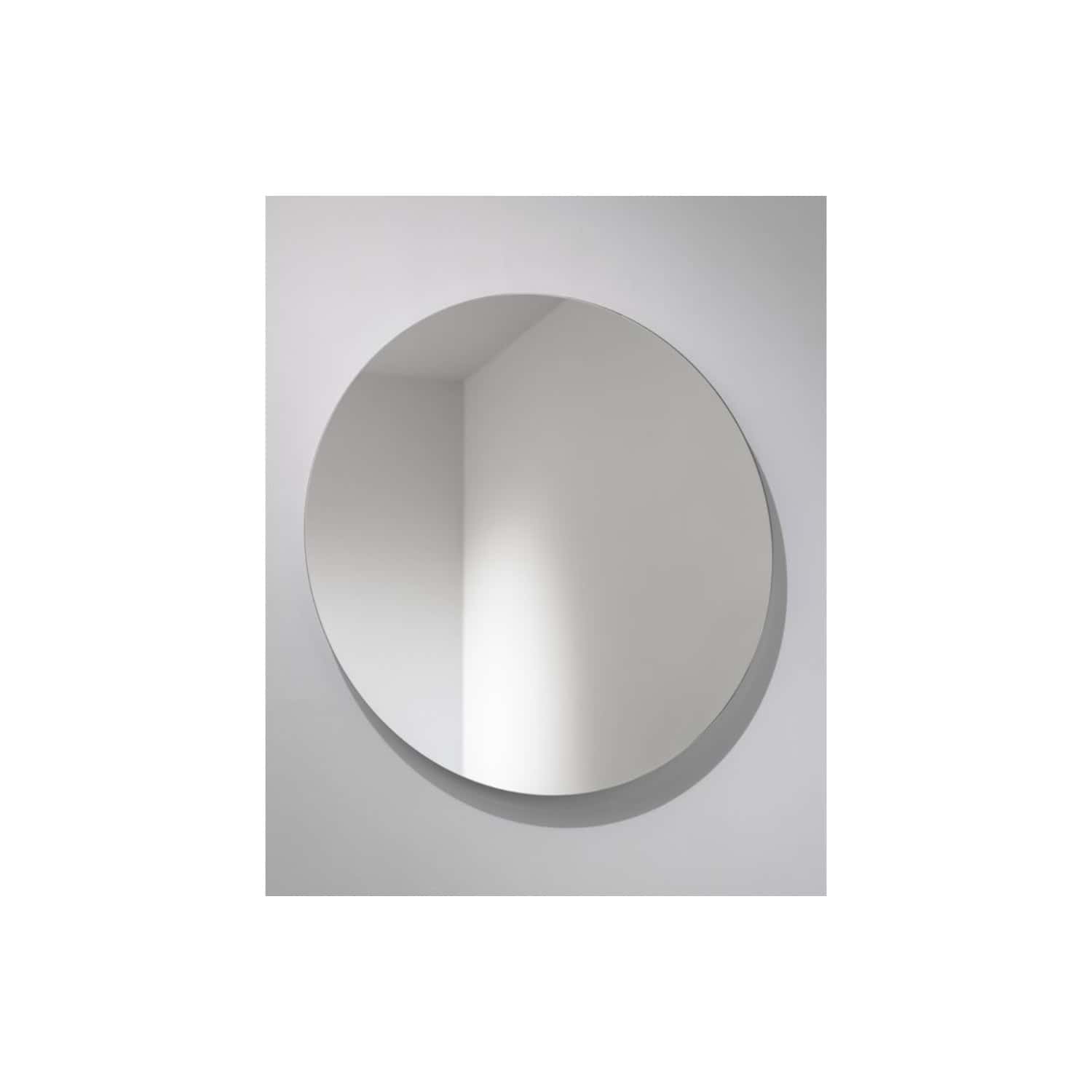 Sleek round wall mirror with minimalist design, perfect for modern bathroom decor and enhancing space and light. Ideal for stylish bathrooms, featuring a clean, contemporary look.
