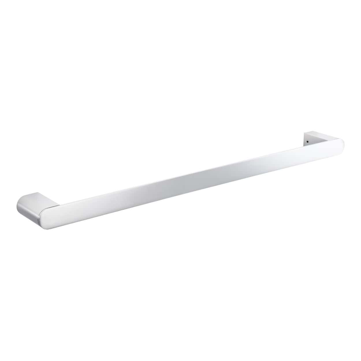 White grab bar for bathroom safety and support, ideal for elderly or disabled individuals, easy to install, robust, and corrosion-resistant. Perfect for shower or toilet areas.