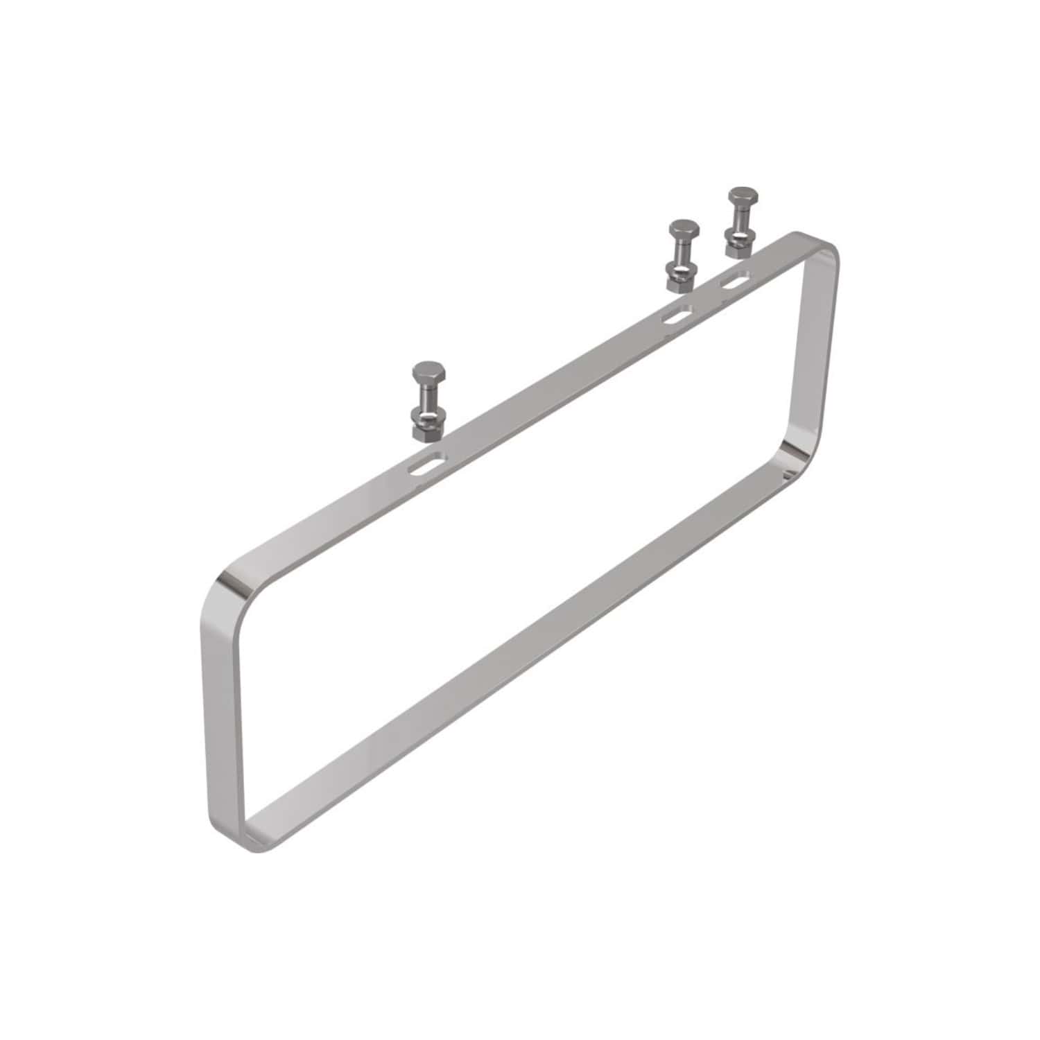 Chrome towel ring mounting bracket with screws for bathroom accessories.