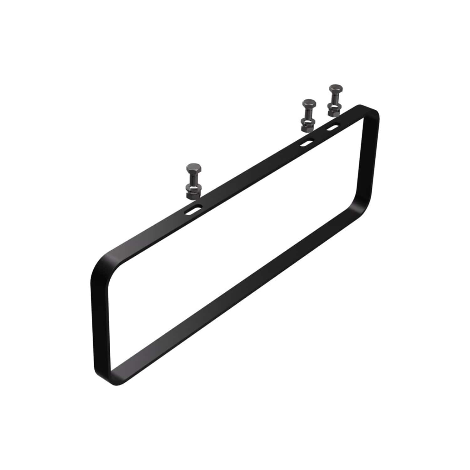 Black metal towel rail bracket for bathroom installation, includes screws and mounting hardware, compatible with Bubly Bathrooms fixtures, enhances bathroom organisation, and decor.