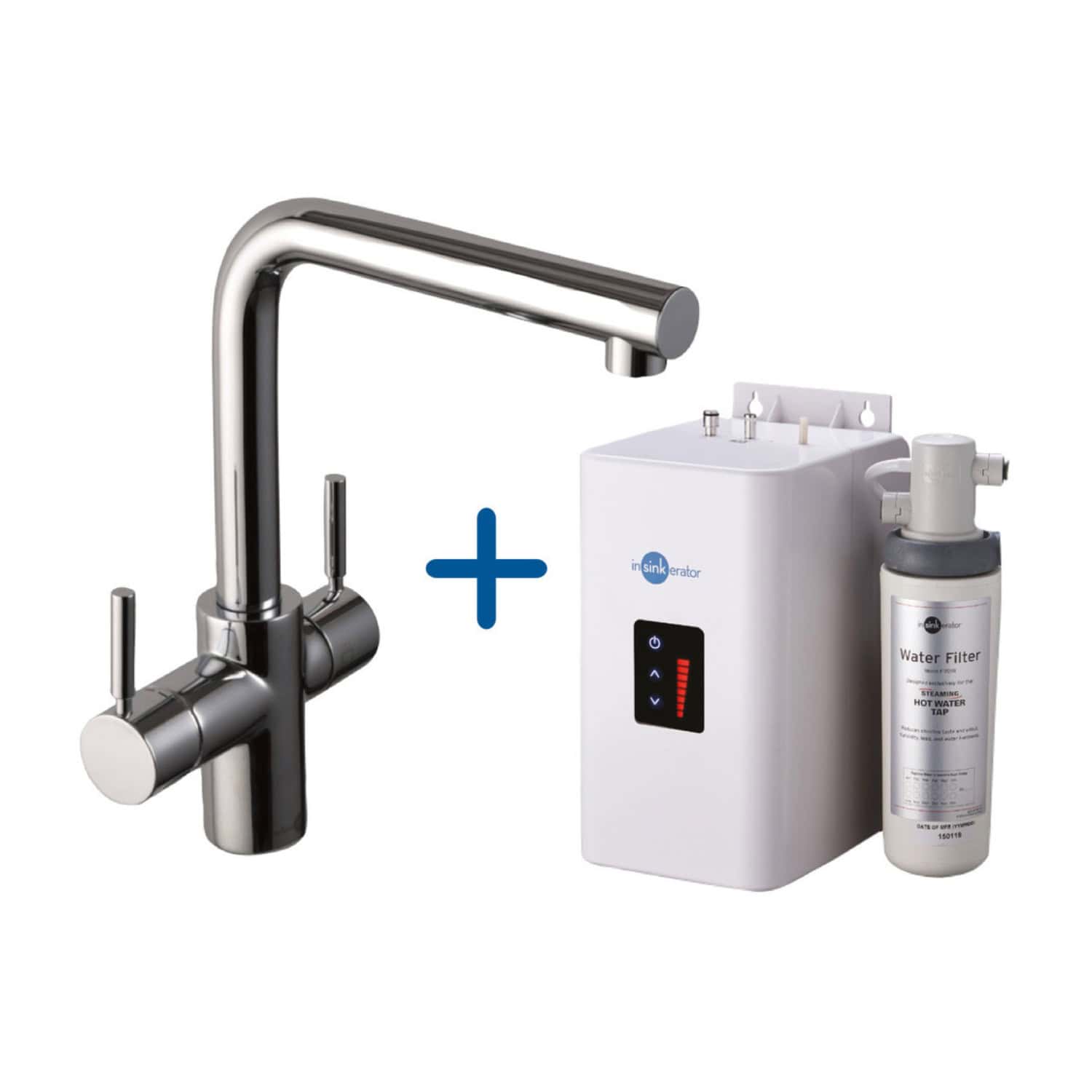High-quality kitchen tap with built-in water filter and purification system, suitable for modern bathrooms and kitchens. Includes a sleek chrome faucet and advanced water filtration unit for clean, fresh drinking water.