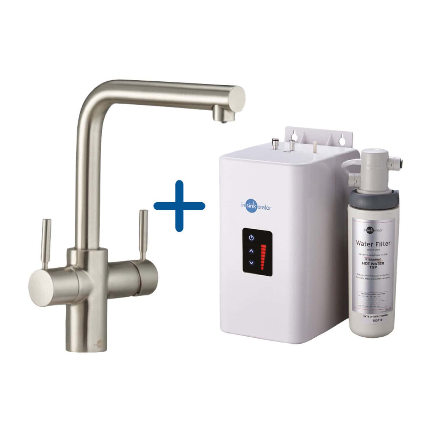 Stainless steel kitchen tap with filter and water purifier system, ideal for hygienic and clean hot and cold water supply in modern kitchens and bathrooms.
