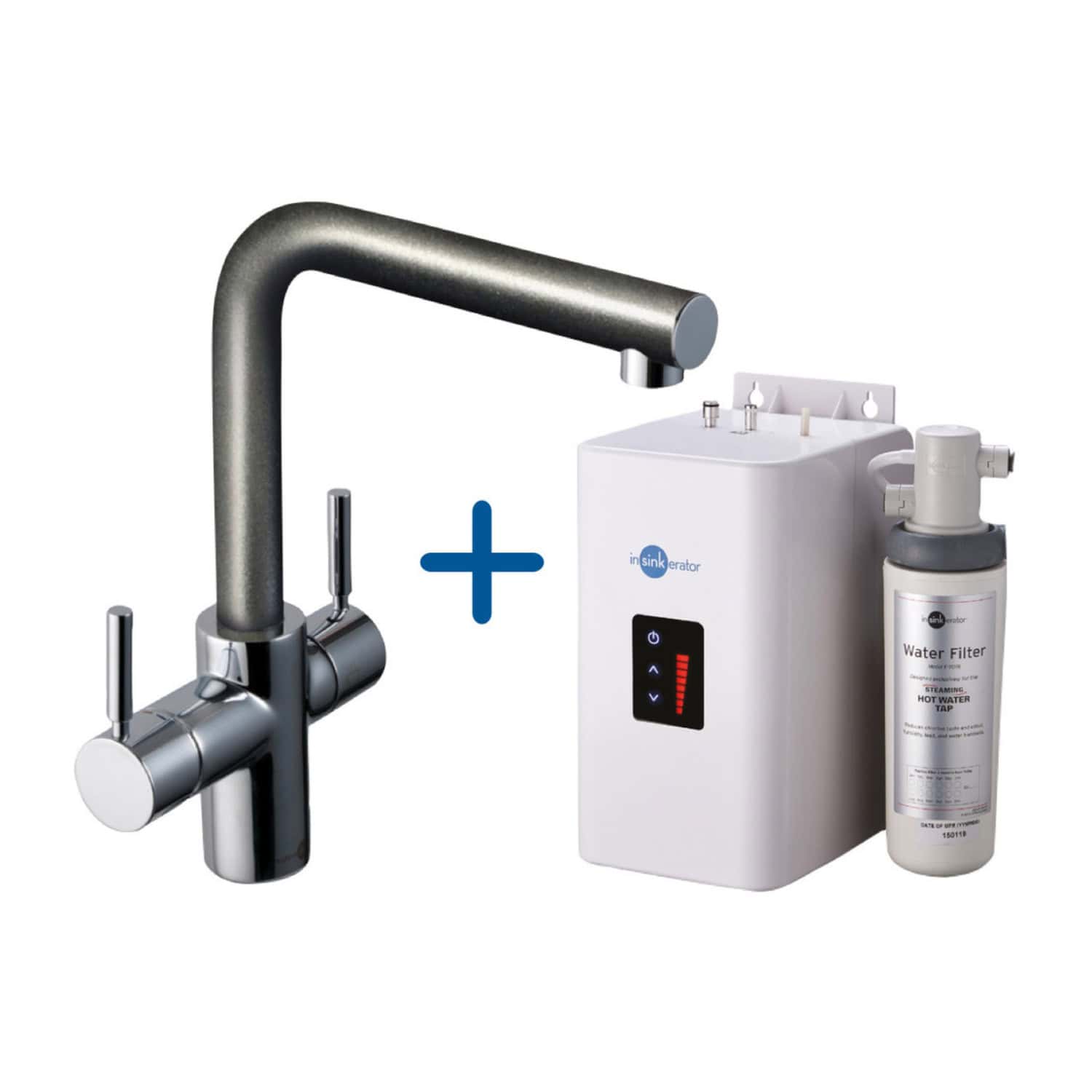 Filter tap kitchen sink with water filtration system for purified drinking water, featuring a modern chrome faucet and Water Filter unit for enhanced kitchen hygiene and water quality.