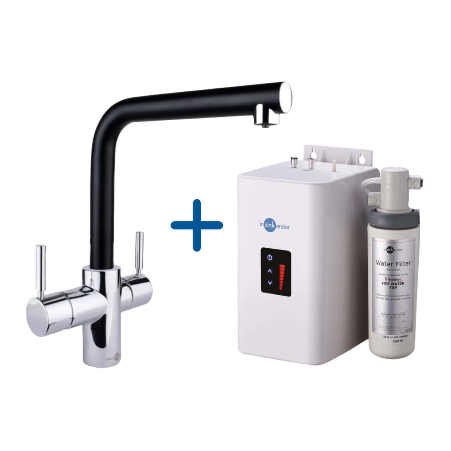 High-quality kitchen sink with modern black faucet, plus water filtration system for clean, pure drinking water. Perfect for upgrading your kitchen with stylish fixtures and efficient water filters.