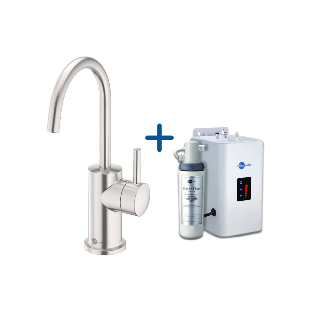 Stainless steel kitchen tap with water filtration system for clean drinking water, modern design, chrome finish, ideal for homes and kitchens.