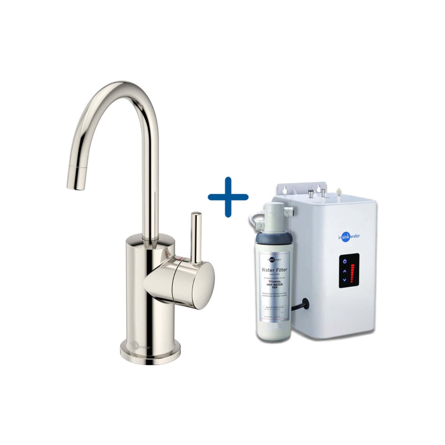 Sleek, modern stainless steel kitchen tap with a built-in water filtration system for clean drinking water, designed for kitchen renovations or upgrades.