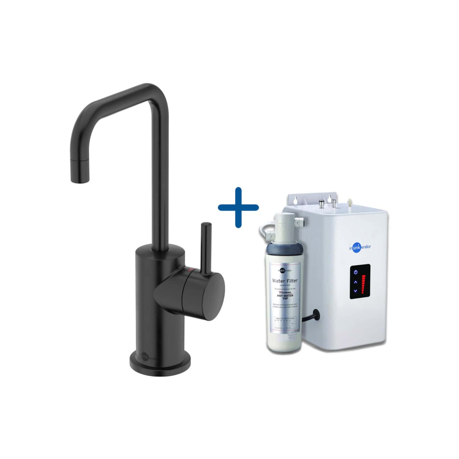 Futuristic black kitchen tap with water filter system for clean drinking water, modern design, and easy installation, ideal for stylish and health-conscious households.