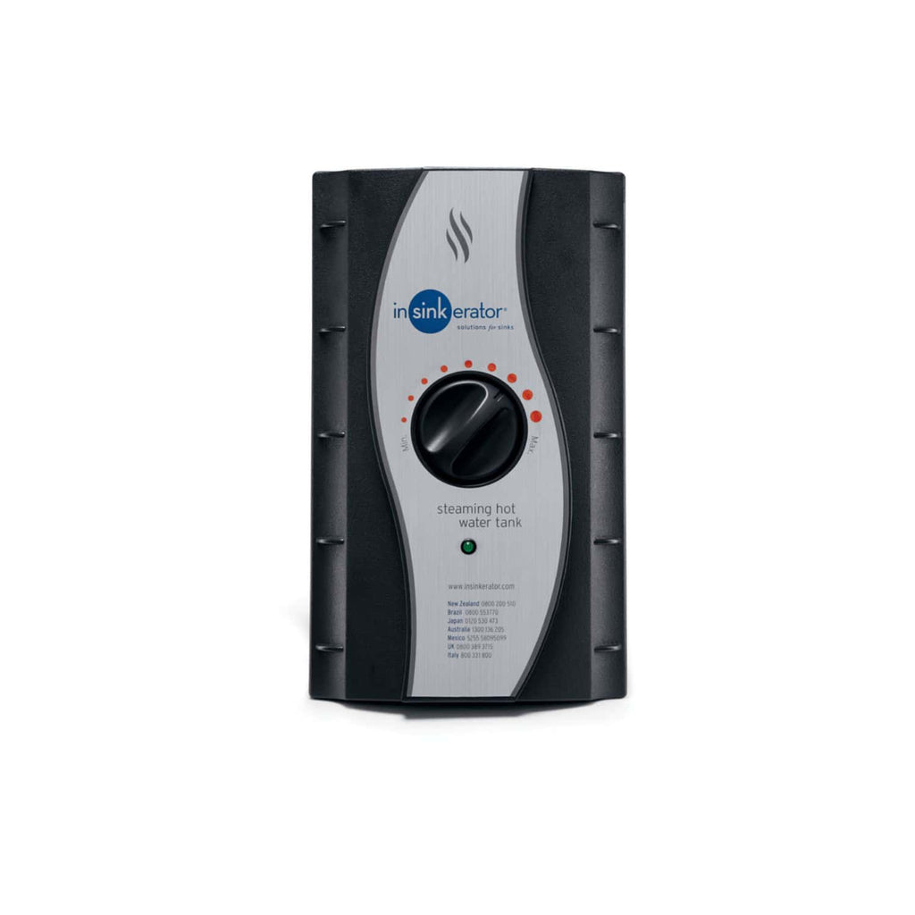 S Team Hot Water Tank for Bathrooms, designed for efficient hot water heating and steaming, with adjustable temperature control and sleek black and silver finish, ideal for modern bathroom renovations.