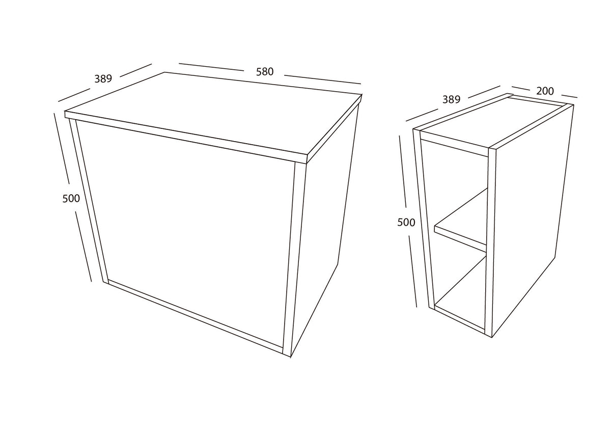 Scudo Alfie 800mm Wall Hung Vanity Unit With Side Storage, Worktop & Basin