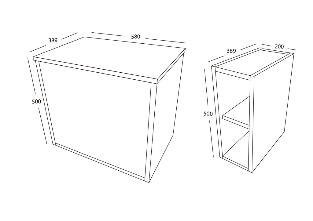 Scudo Alfie 1400mm Wall Hung Vanity Unit With Open Storage, Worktop & 2 Basins