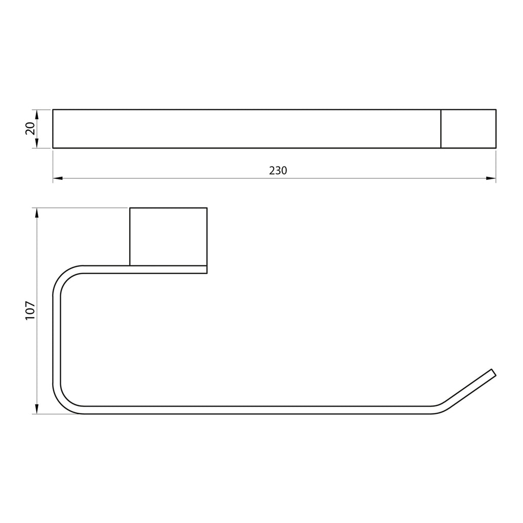 Scudo Alpha Towel Ring - Chrome - technical drawing with dimensions
