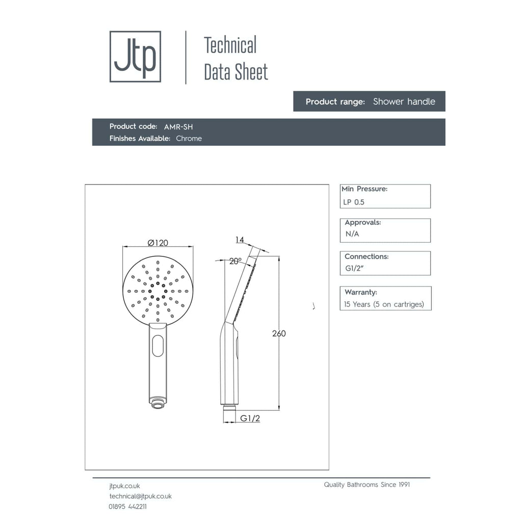 Elegant chrome shower handle with ergonomic design, suitable for modern bathrooms, providing a comfortable and stylish bathing experience. Perfect for updating your bathroom fixtures.