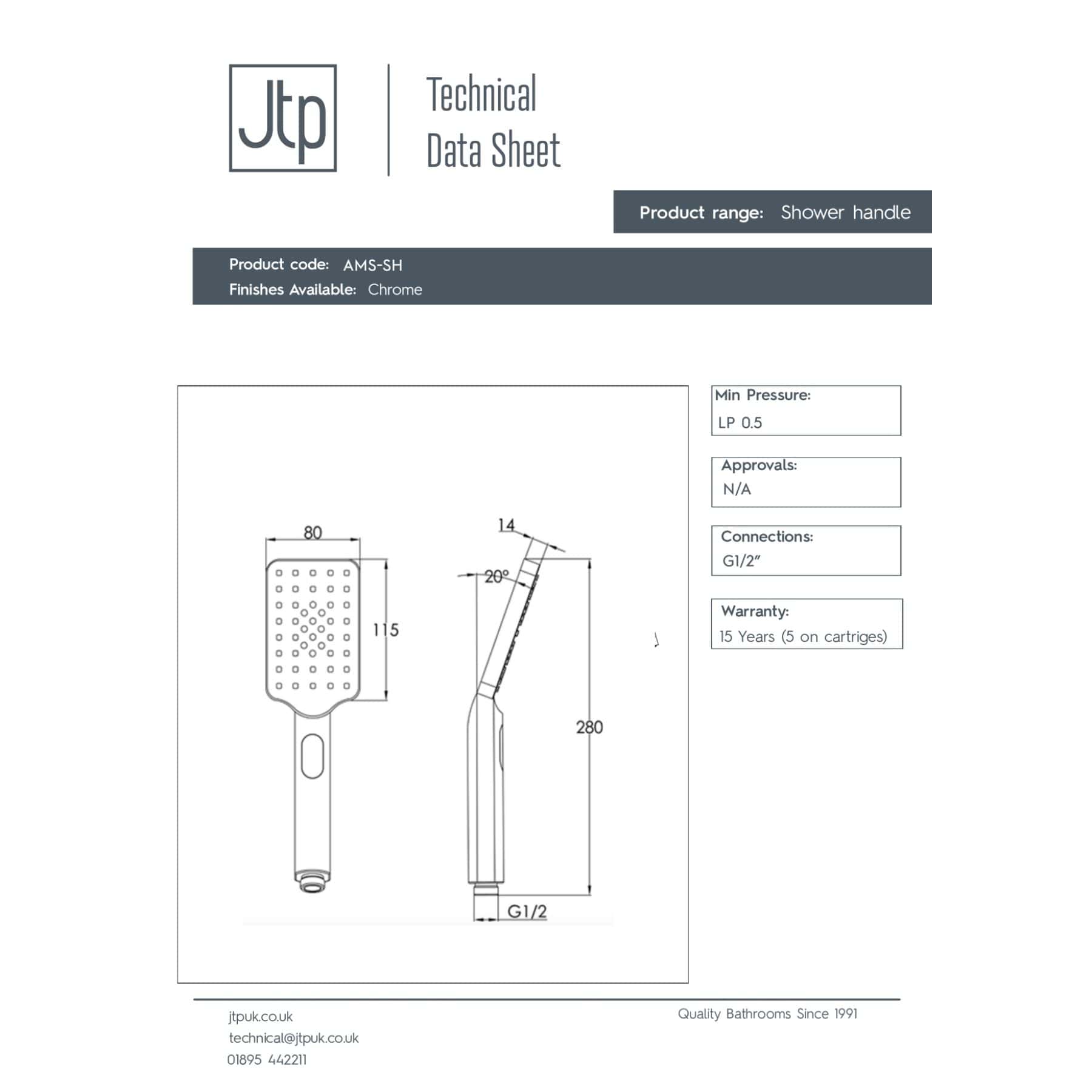Modern chrome shower handle with ergonomic design, suitable for bathroom upgrade. Features adjustable water flow with durable construction, ideal for contemporary bathroom décors.