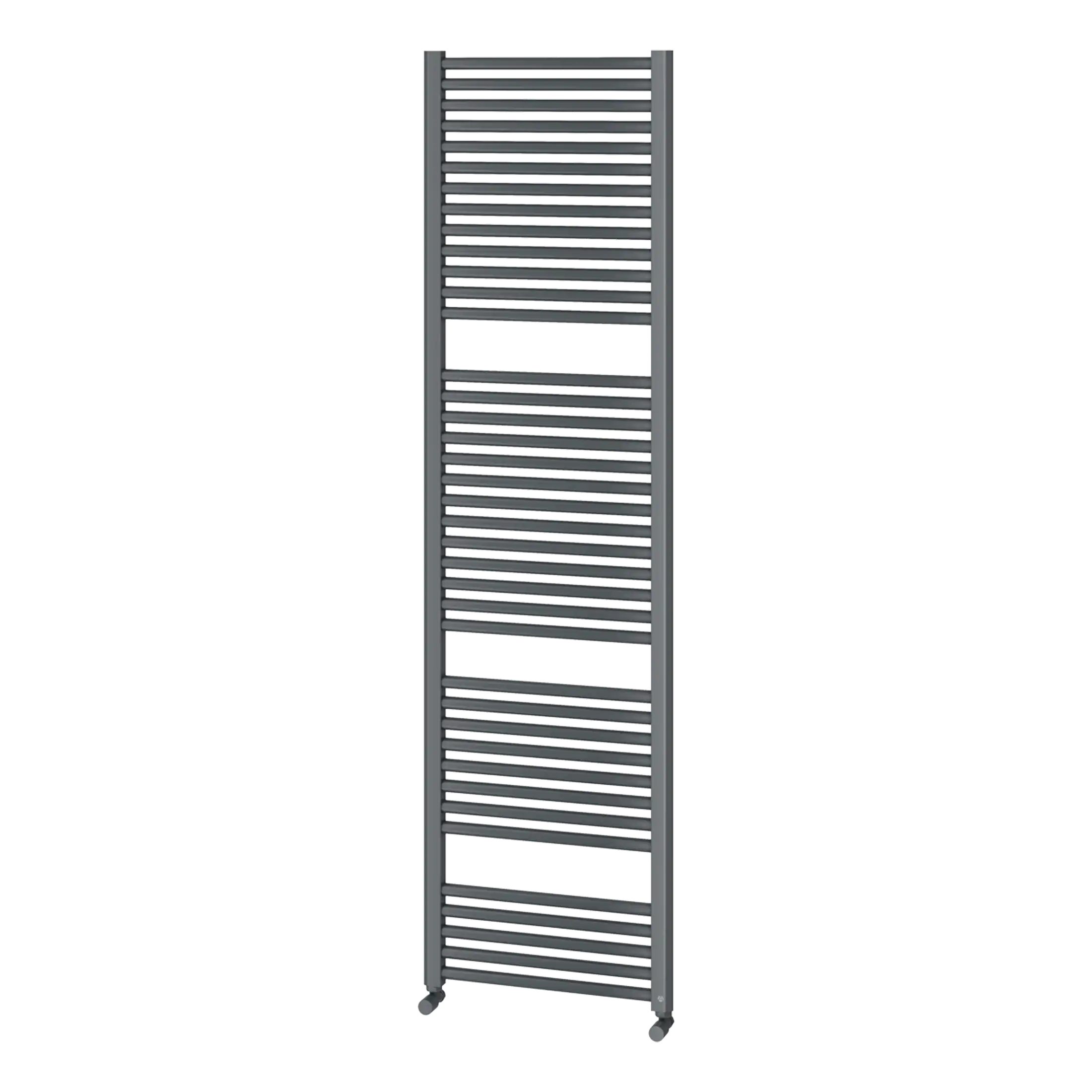 Radiator towel rail for bathroom heating and drying, made of stainless steel with sleek horizontal bars, tall vertical design, perfect for towel storage and warm bathrooms.