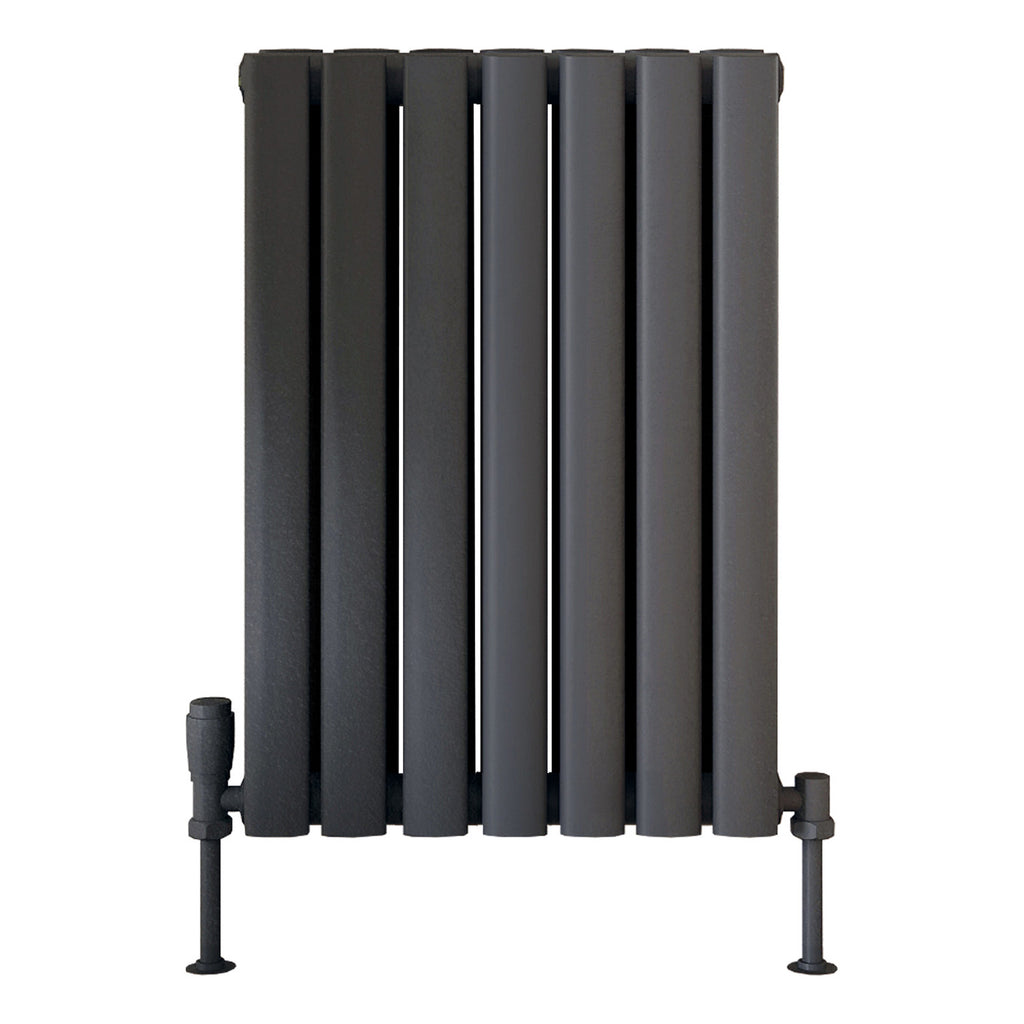 Scudo Apex Horizontal Anthracite Double Designer Radiator, 600mm x 413mm