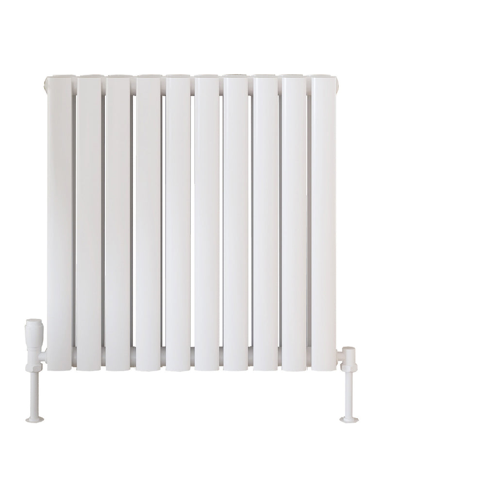Scudo Apex Horizontal White Double Designer Radiator, 600mm x 590mm