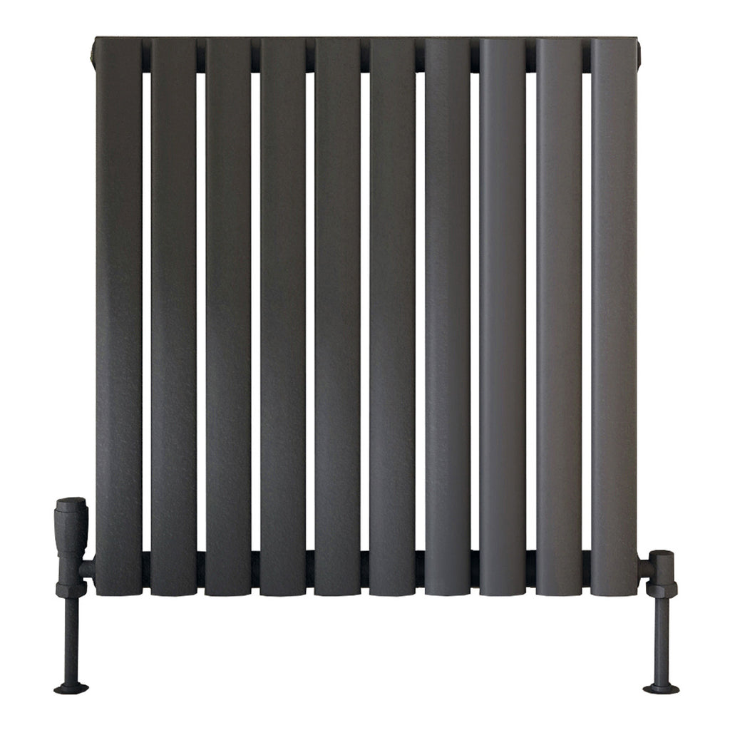 Scudo Apex Horizontal Anthracite Designer Radiator, 600mm x 590mm
