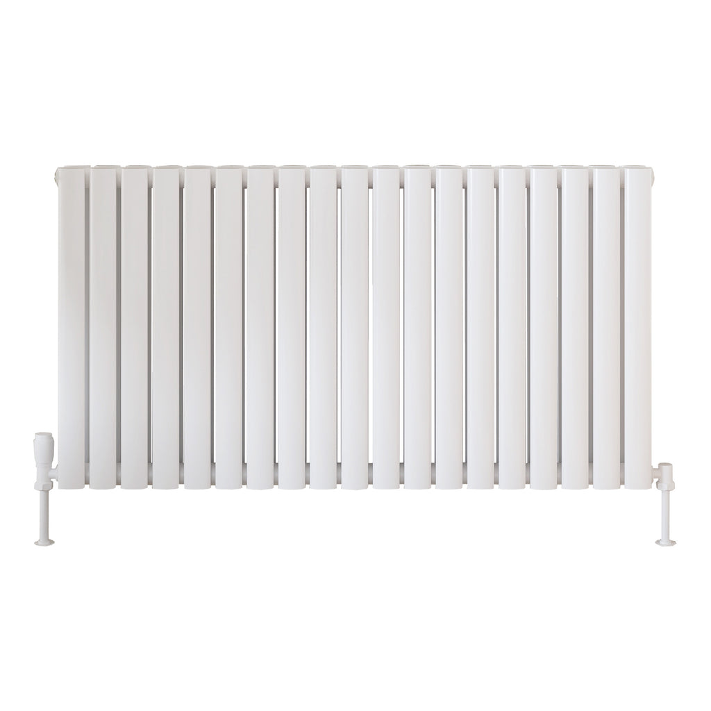 Scudo Apex Horizontal White Double Designer Radiator, 600mm X 767mm