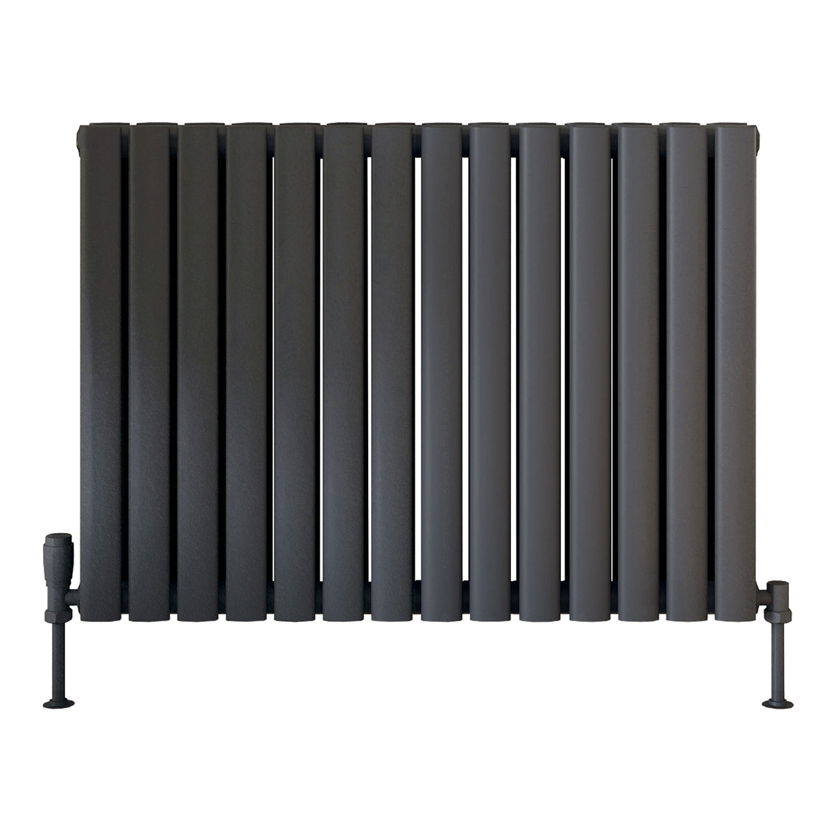 Scudo Apex Horizontal Anthracite Double Designer Radiator, 600mm x 826mm