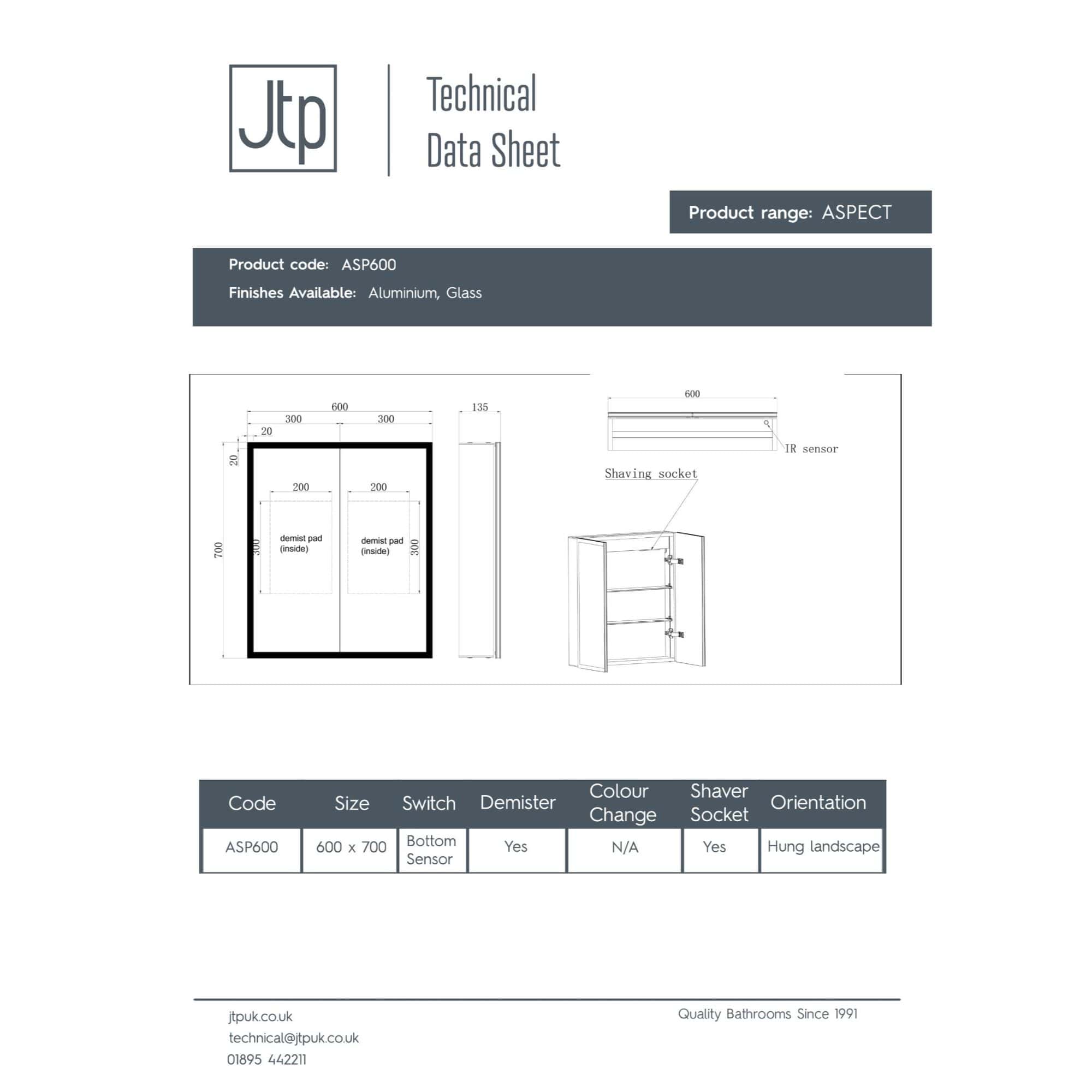 A sleek bathroom cabinet with demist pads, infrared sensor, and external shaver socket ideal for modern bathrooms. Crafted from durable aluminium or glass, this built-in cabinet offers ample storage and advanced features for a stylish, functional bathroom upgrade.