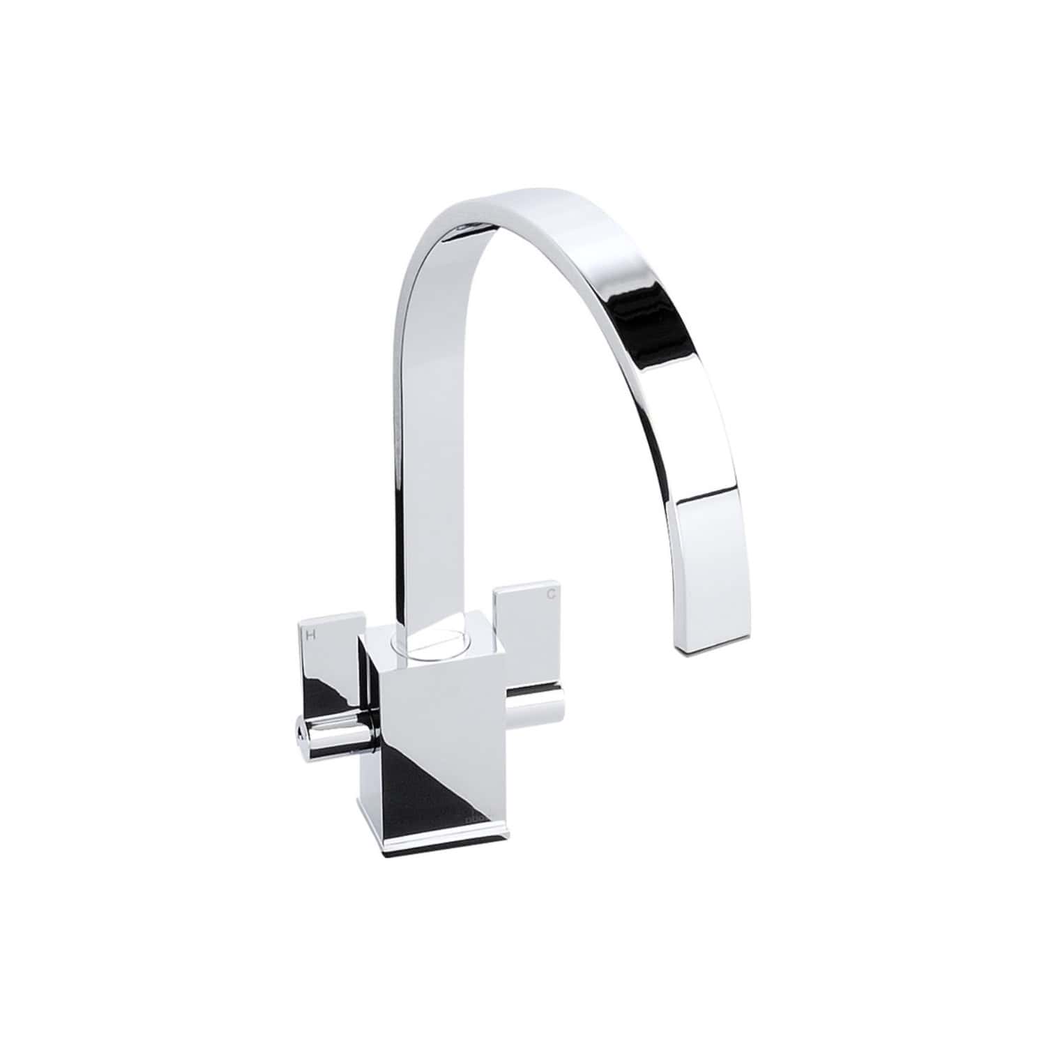 Sleek modern chrome bathroom tap with a minimalist design, perfect for contemporary bathroom renovations and installations. Featuring a single lever for easy temperature and flow control.