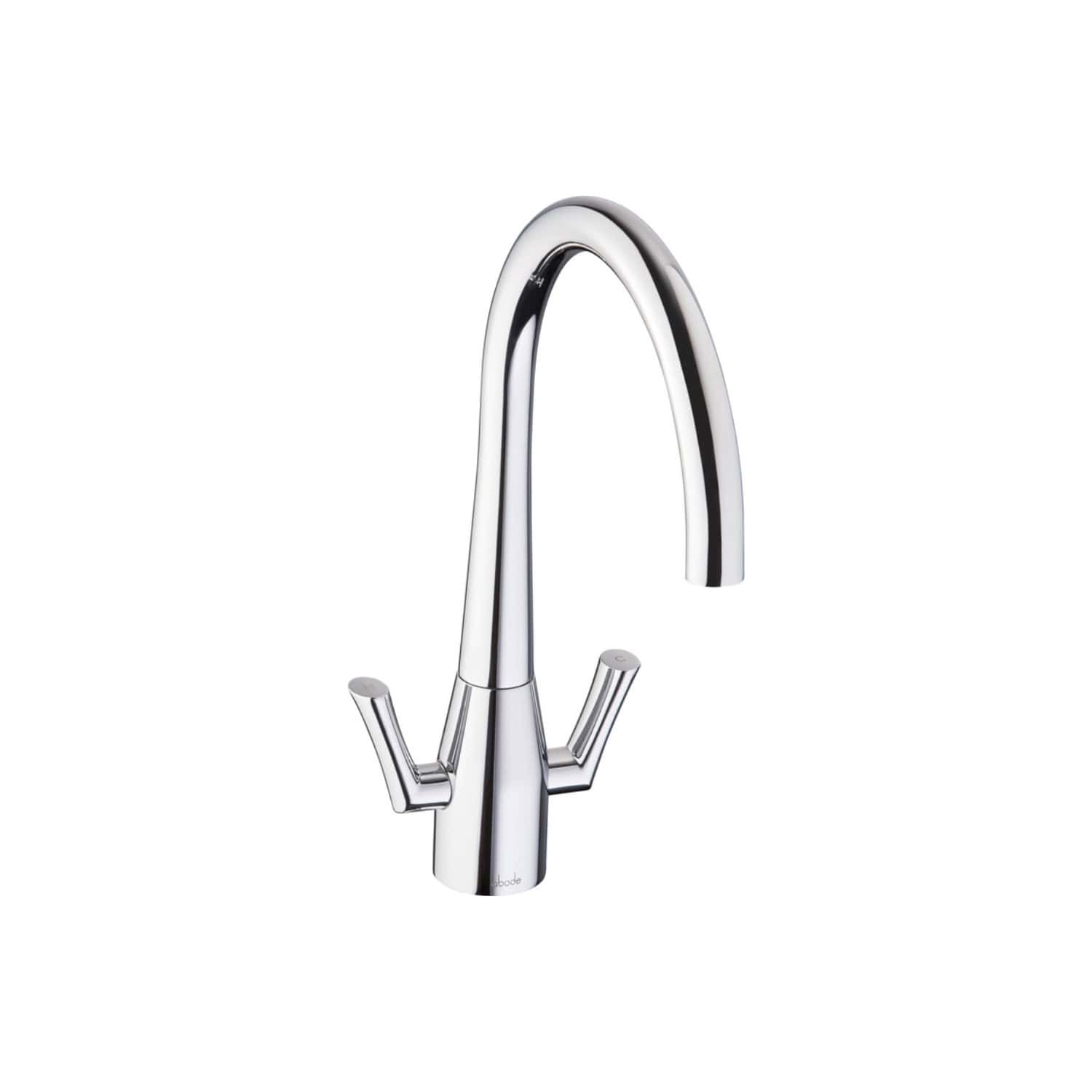 Sleek chrome bathroom tap with dual lever handles, modern design, ideal for kitchen or bathroom sinks, high-quality finish, durable and stylish.