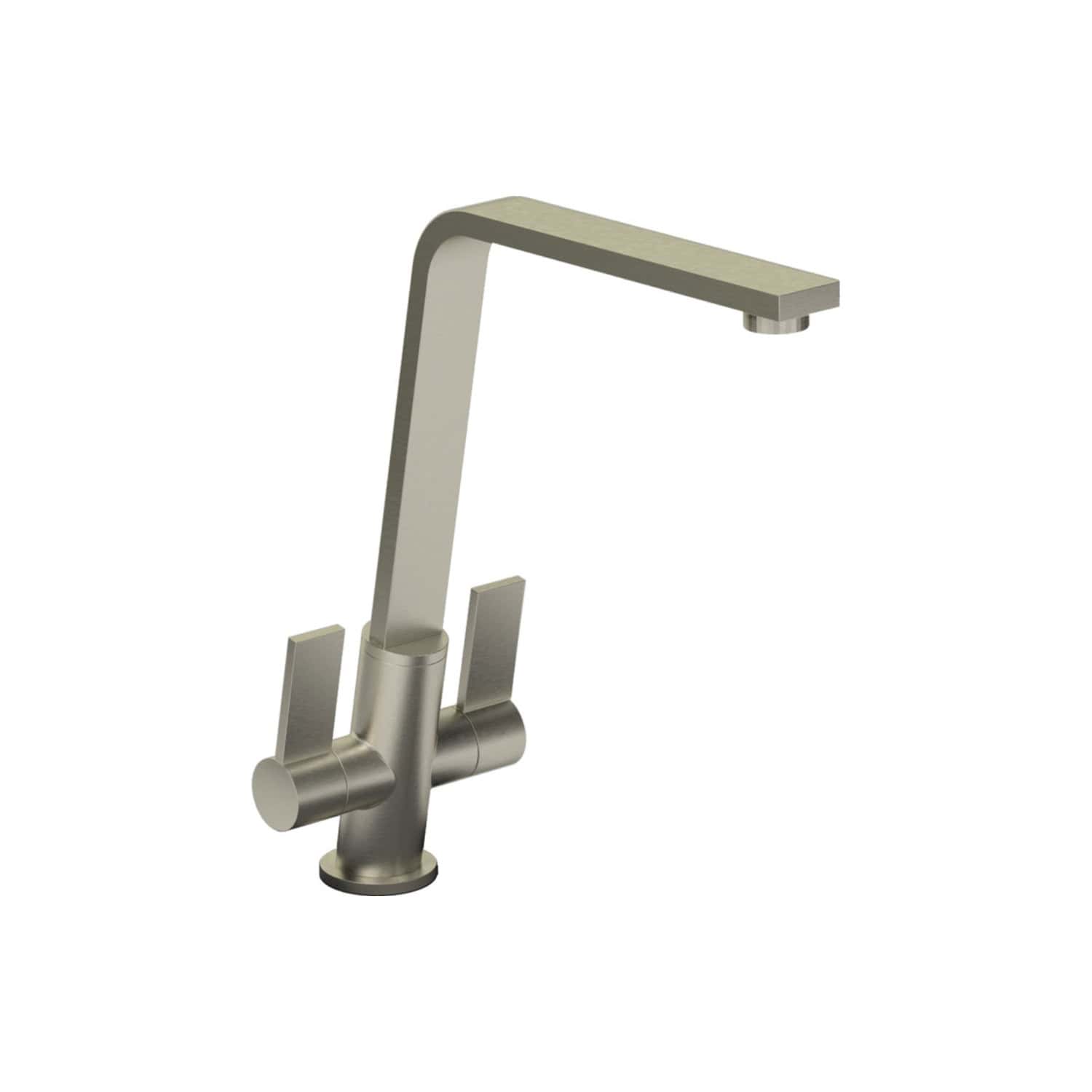 Sleek stainless steel kitchen faucet with modern design, single handle, and pull-out spray for convenient kitchen sink use. Perfect for contemporary bathroom or kitchen projects.