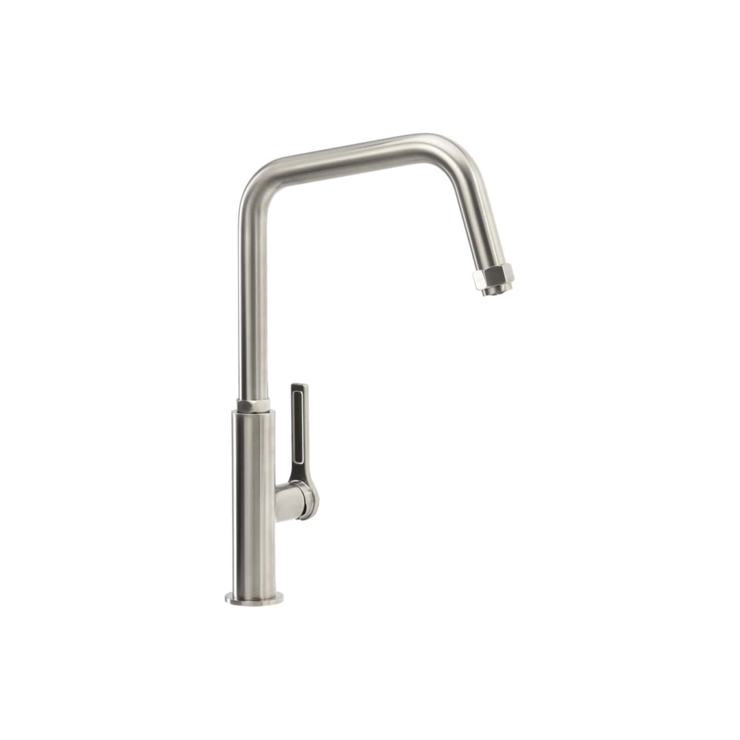 Sleek stainless steel kitchen tap with a high-arc spout and single lever handle, ideal for modern kitchen designs and easy water control. Perfect for home or commercial kitchens.