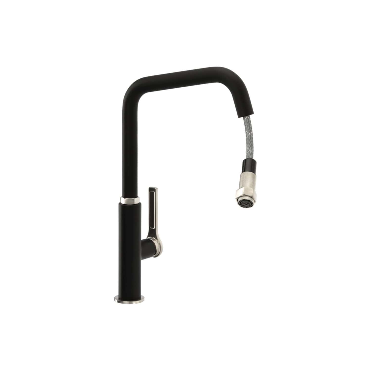 High-quality black kitchen tap with modern design and flexible spout, perfect for contemporary bathrooms or kitchens, featuring easy installation and durable materials.