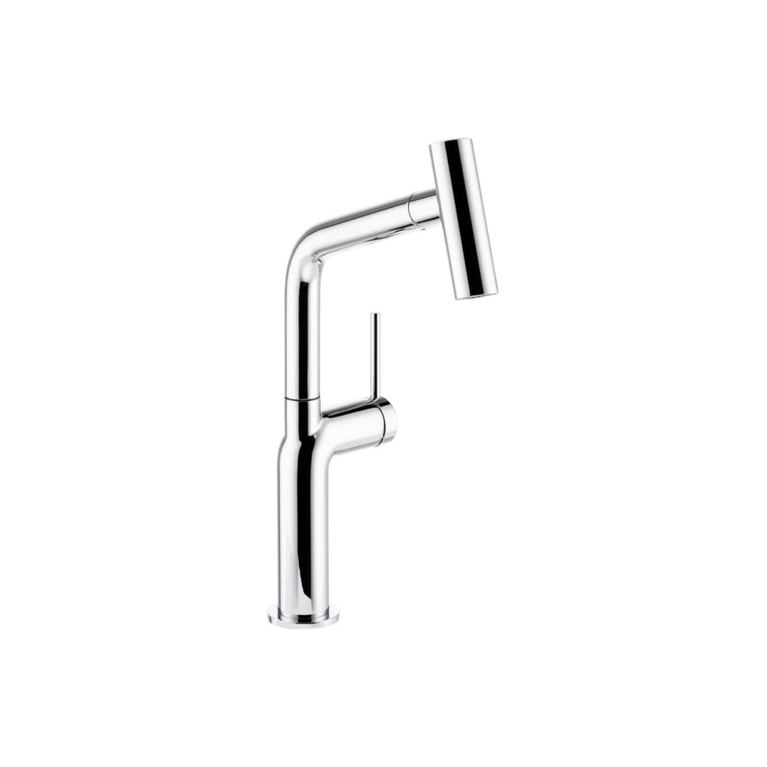 Sleek chrome kitchen mixer tap with modern design, suitable for contemporary bathrooms and kitchens, offering high durability and streamlined aesthetics.