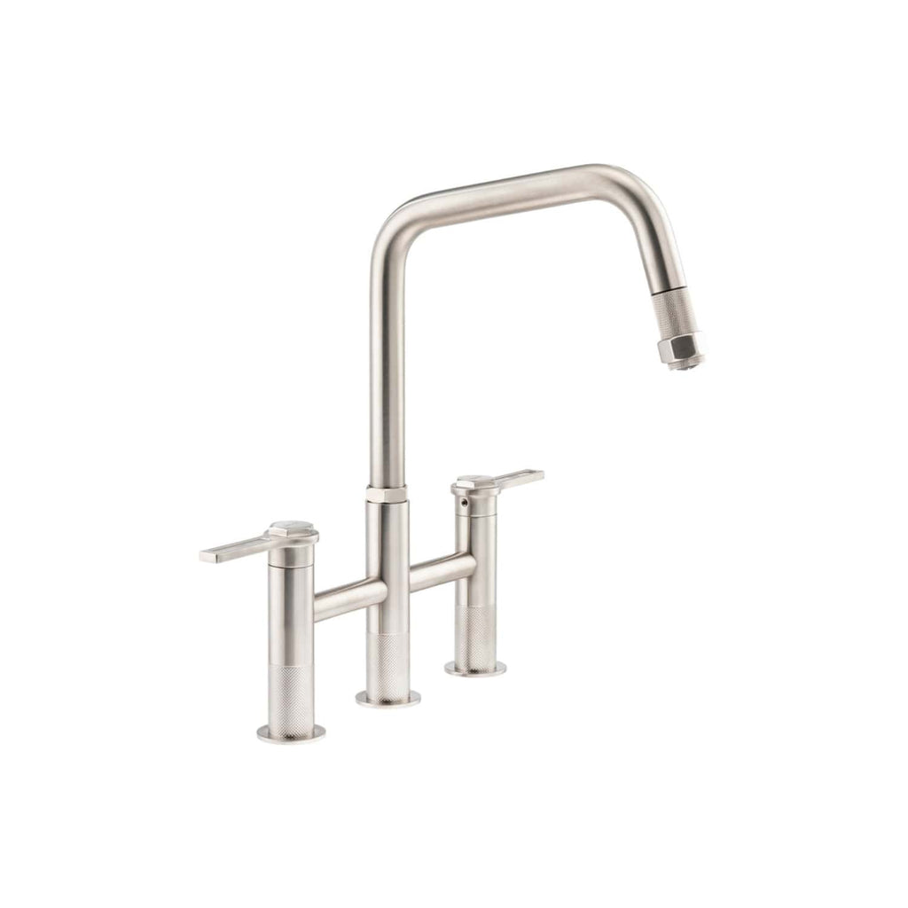 Stainless steel kitchen faucet with modern design, high-quality finish, and easy-to-use lever handles. Perfect for contemporary bathroom or kitchen renovation projects.