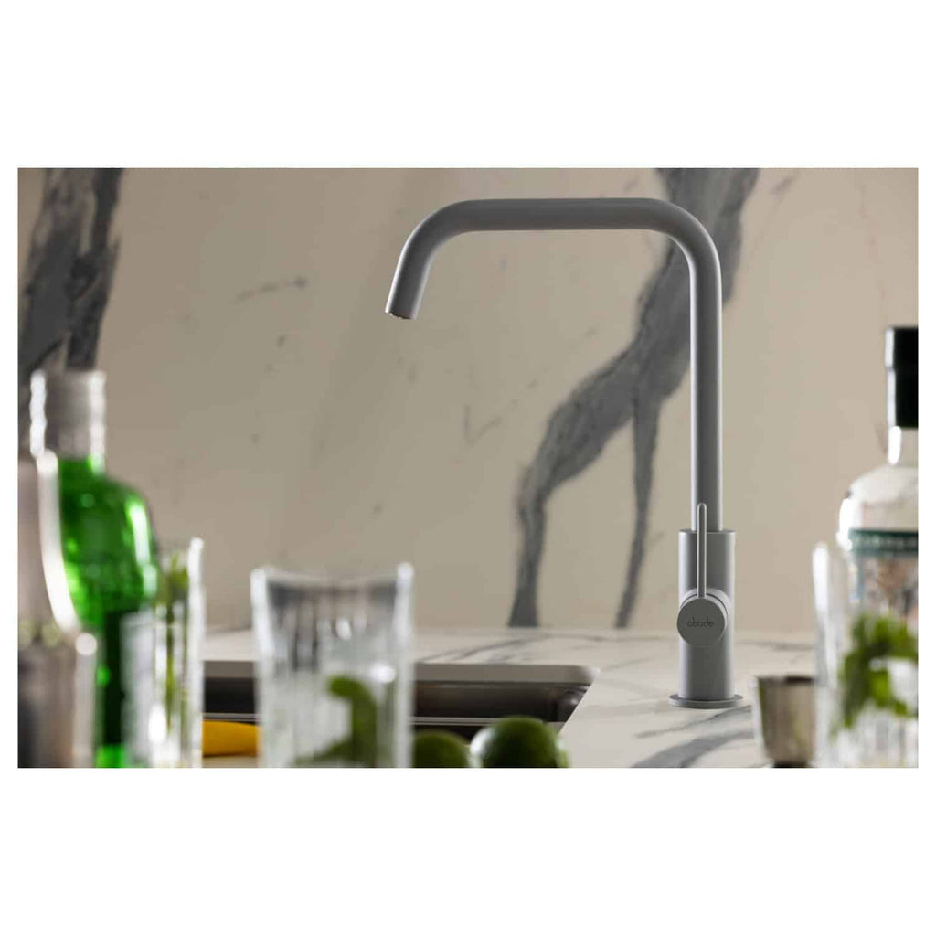 Sleek modern kitchen sink tap with a minimalist design, suitable for contemporary bathrooms and kitchens, showcasing quality and stylish tapware from Bubly Bathrooms.