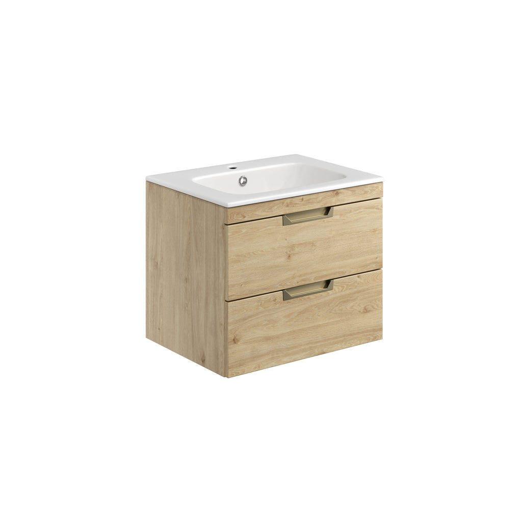 Scudo Aubrey 600mm Wall Hung Vanity Unit With Worktop & Handles