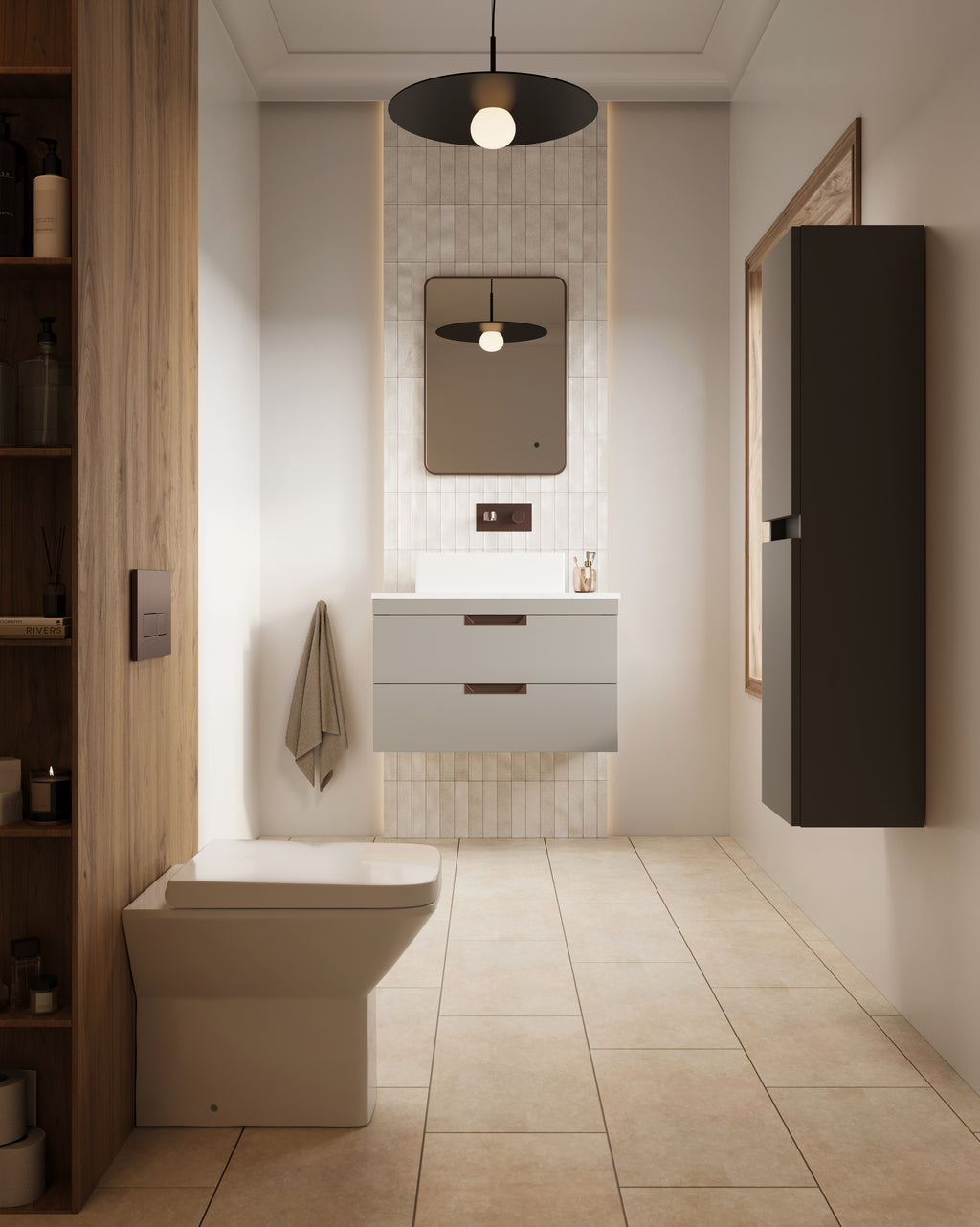 Scudo Aubrey 800mm Wall Hung Vanity Unit With Basin - lifestyle