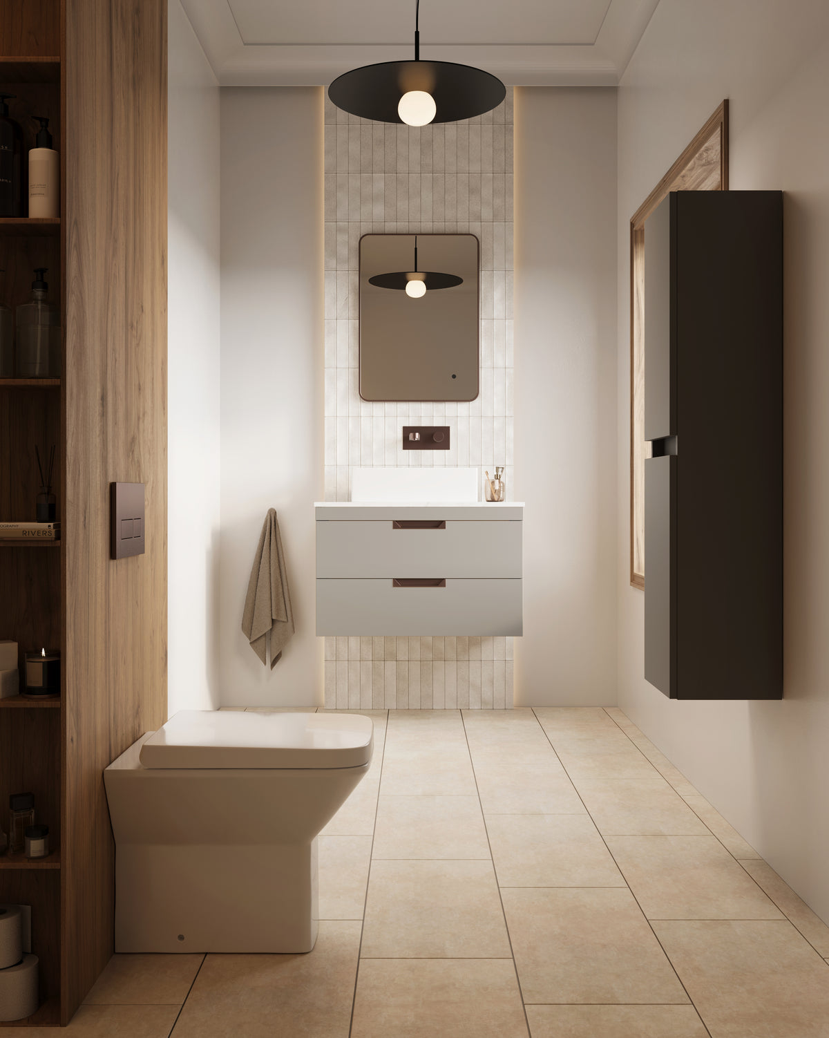 Scudo Aubrey 800mm Wall Hung Vanity Unit With Basin - lifestyle