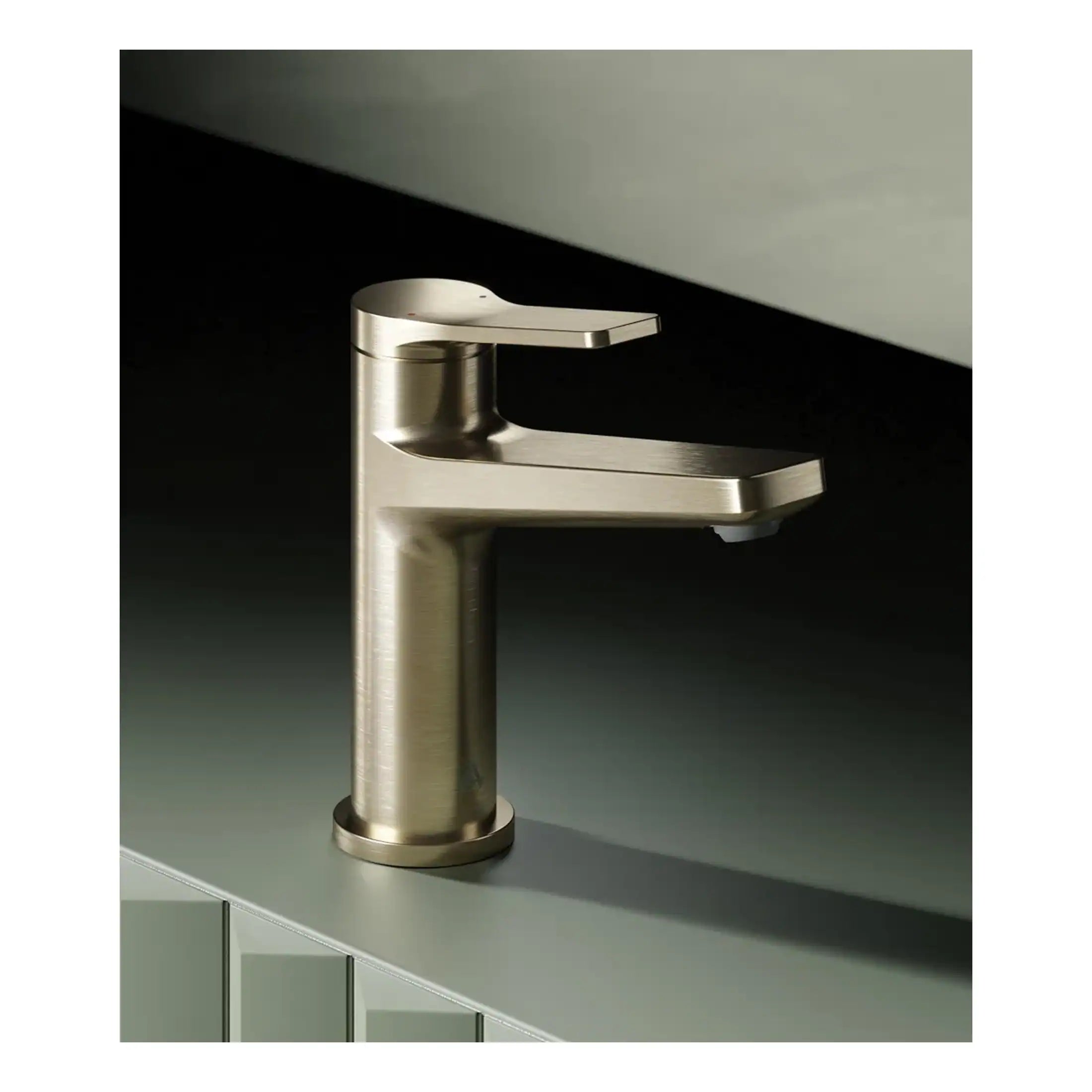 Sleek brushed brass bathroom sink tap with modern minimalist design, ideal for contemporary bathrooms. Durable, stylish, and easy to operate, perfect for upgrading your bathroom fixtures.
