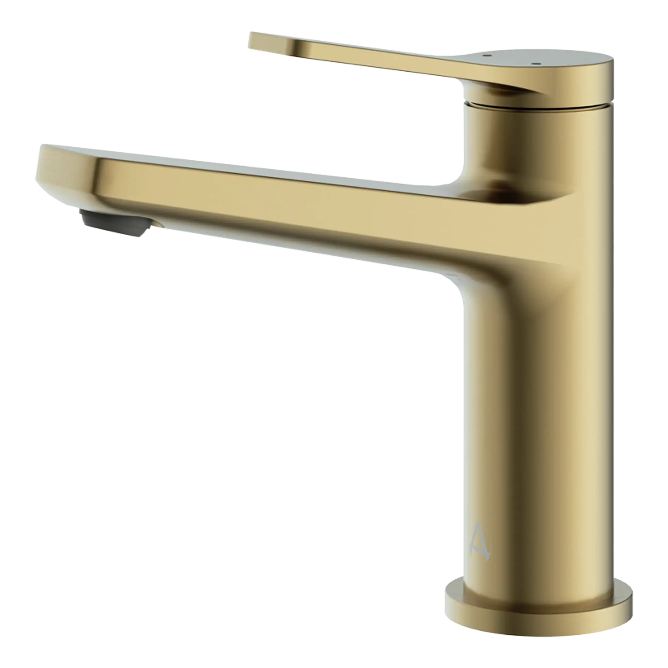 Brushed gold modern bathroom faucet with sleek design, perfect for contemporary bathrooms and kitchen sinks, offering durability and style.