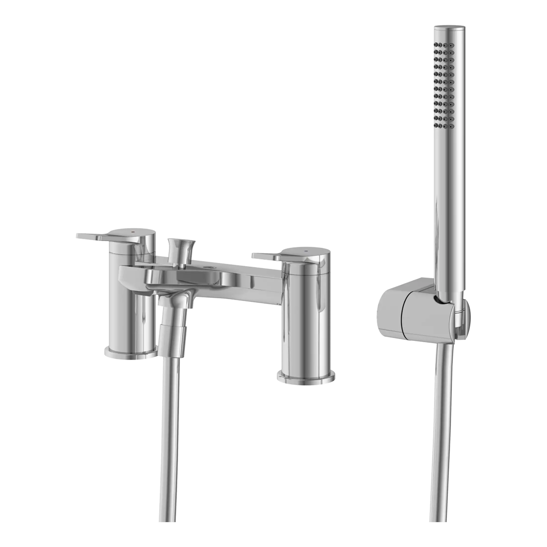 Shower faucet set with a handheld shower head, modern chrome finish, suitable for luxurious bathroom remodels, designed for ease of use and durability.