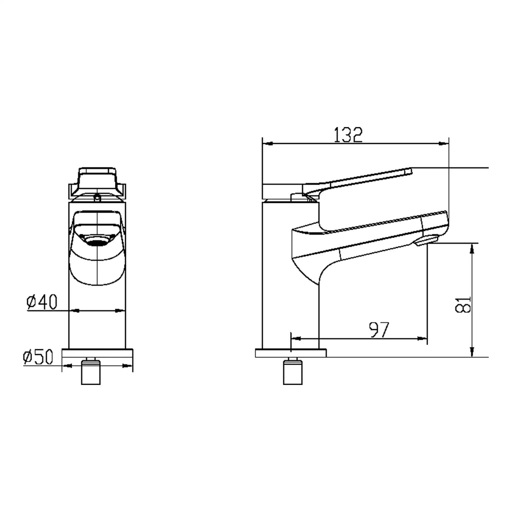 High-quality technical drawing of a Bubly bathroom fixture showcasing dimensions and detailed measurements for installation and design.