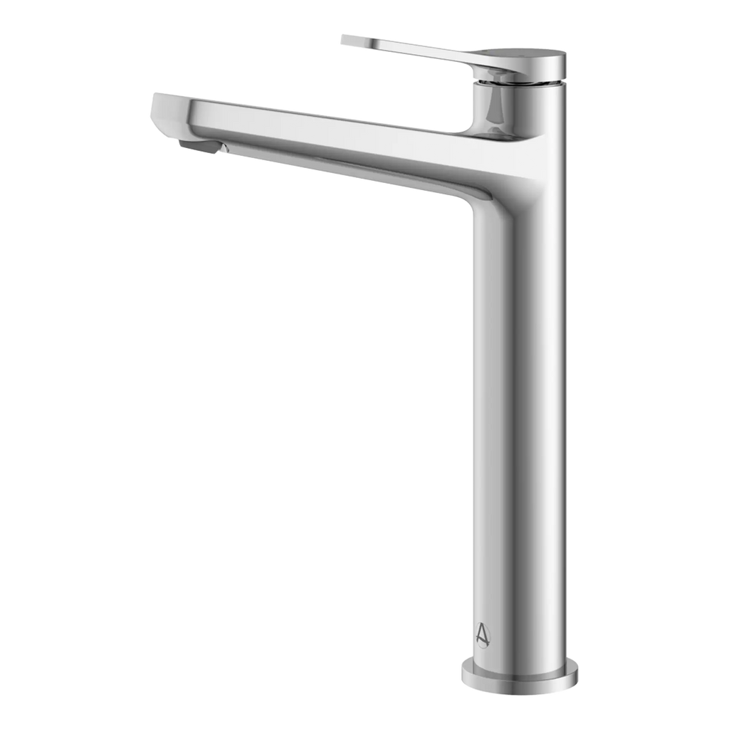 Sleek modern chrome bathroom tap with a minimalist design, perfect for contemporary bathrooms and washbasins. Durable, stylish, and easy to use, ideal for upgrading your bathroom fixtures.