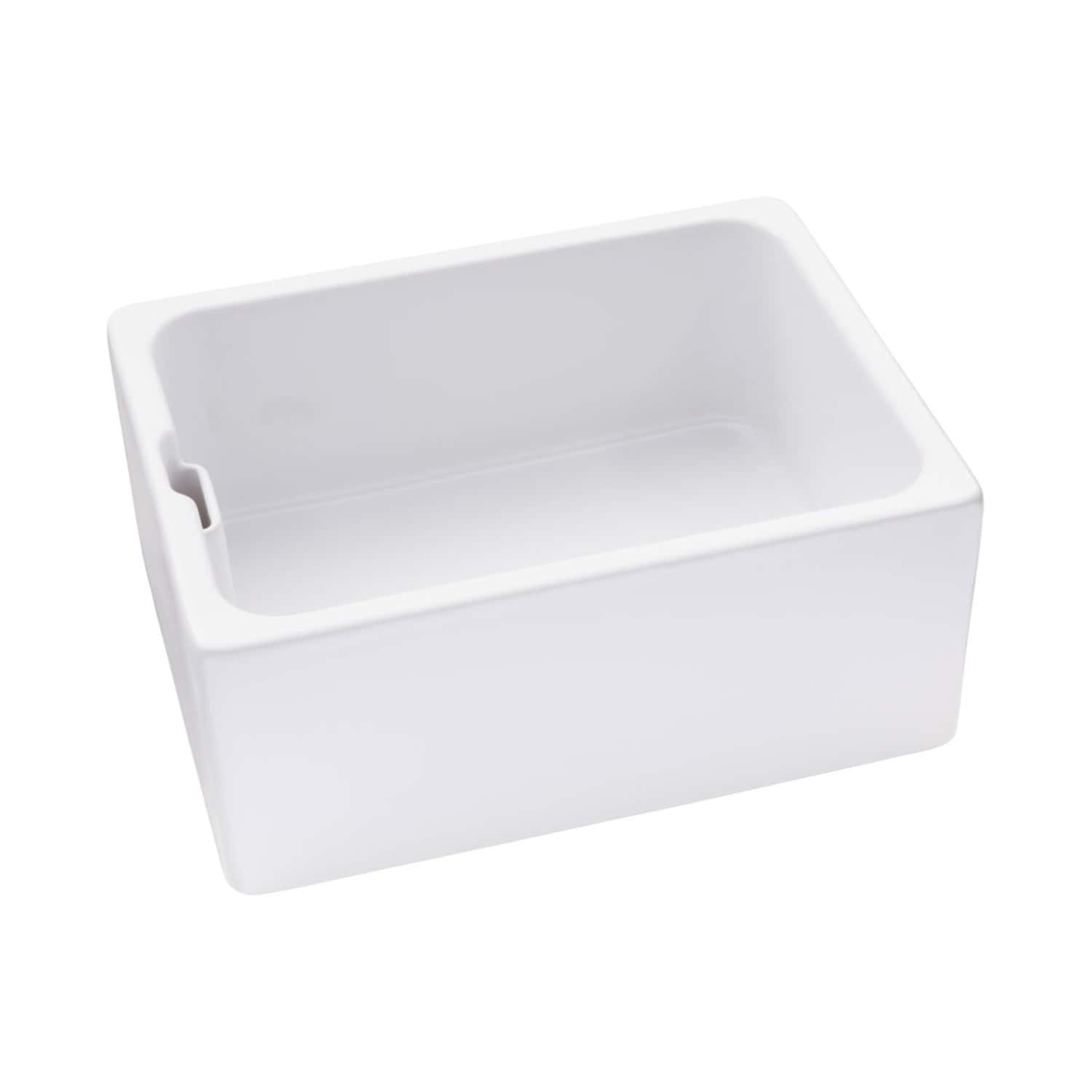 Compact white ceramic bathroom sink with clean lines and a modern rectangular design, ideal for contemporary bathroom fixtures and space-saving installations.