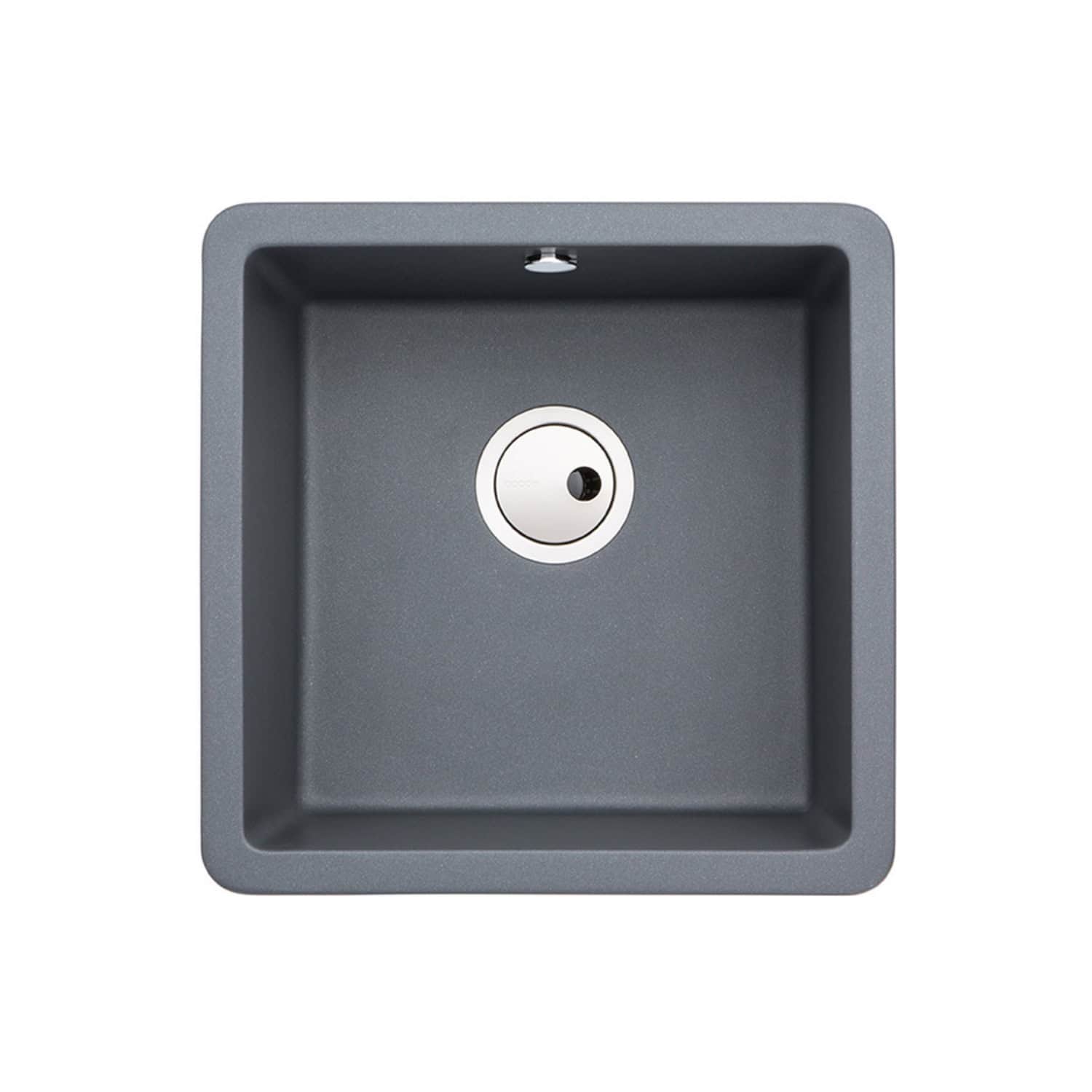 Compact grey bathroom sink with modern design and durable material, perfect for contemporary bathroom renovations and fittings. Ideal for creating stylish, functional bathroom spaces.