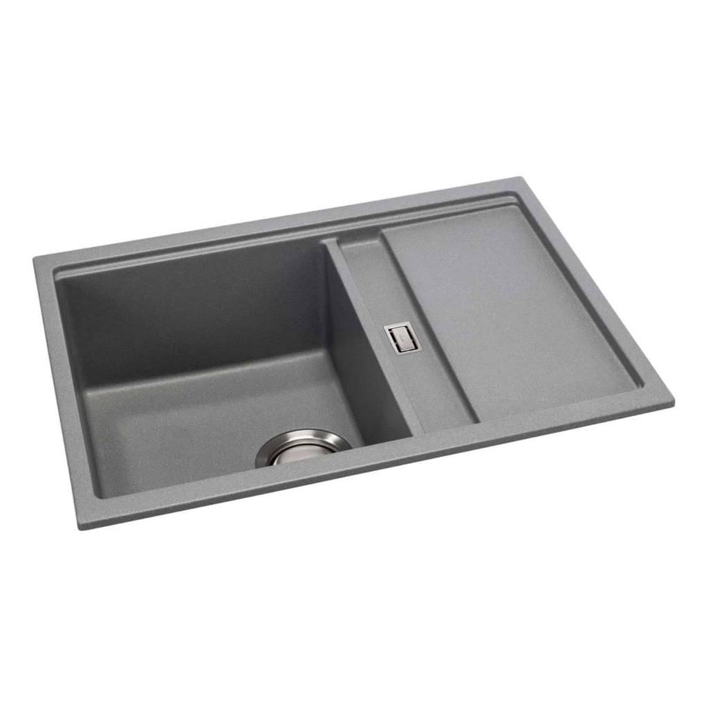 Stainless steel kitchen sink with dual bowls and integrated drain, ideal for modern bathrooms and kitchens. Durable, easy to clean, and perfect for contemporary plumbing setups.