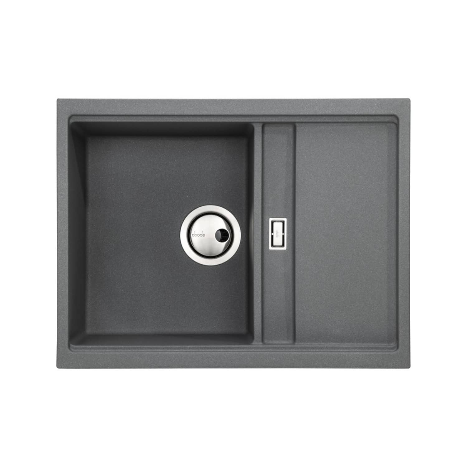 Sleek grey kitchen sink with integrated drainer and modern design, perfect for contemporary bathrooms and kitchens, featuring a durable surface and easy-to-clean finish.
