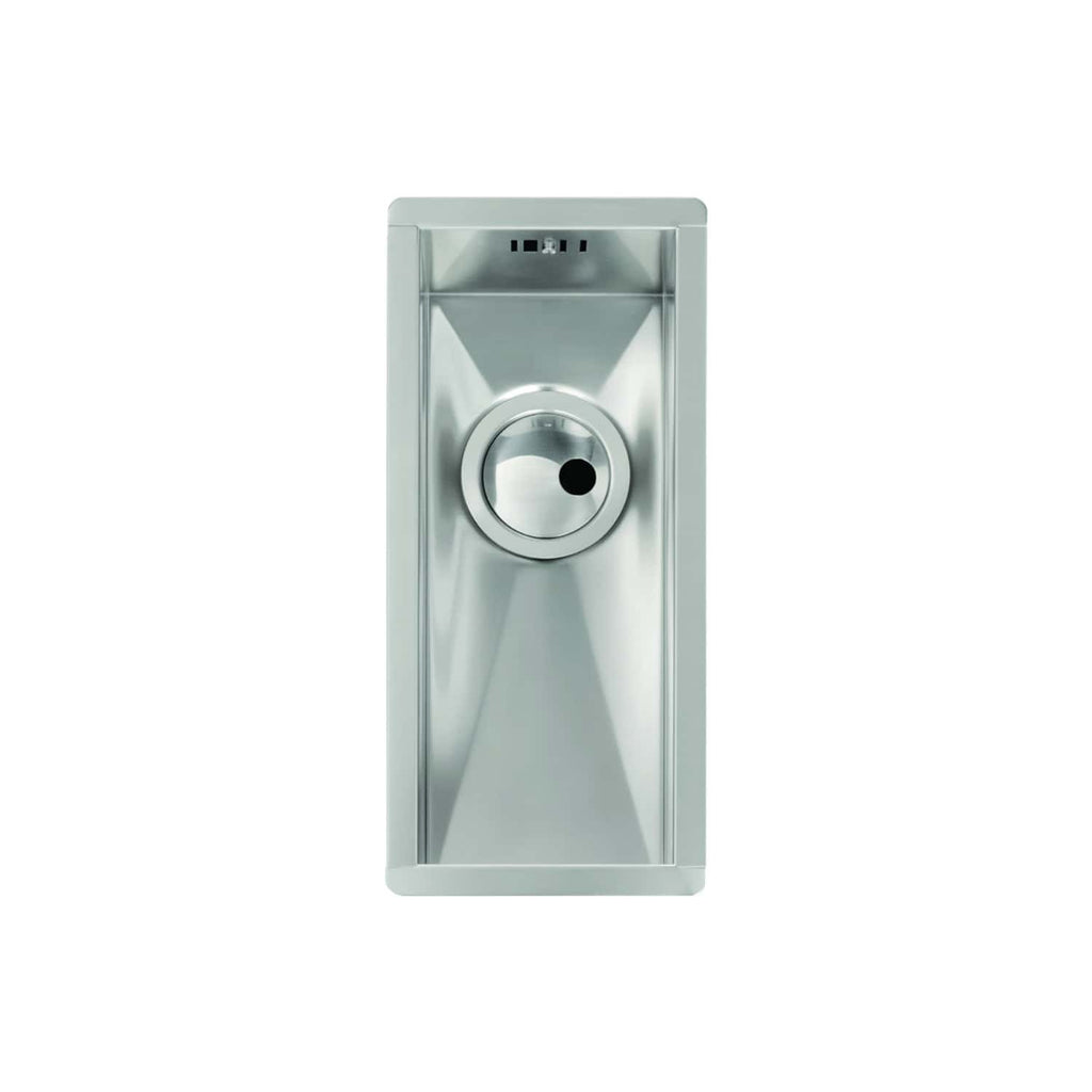Stainless steel bathroom hand dryer with sleek modern design, suitable for commercial restrooms, providing fast and hygienic hand drying solution.