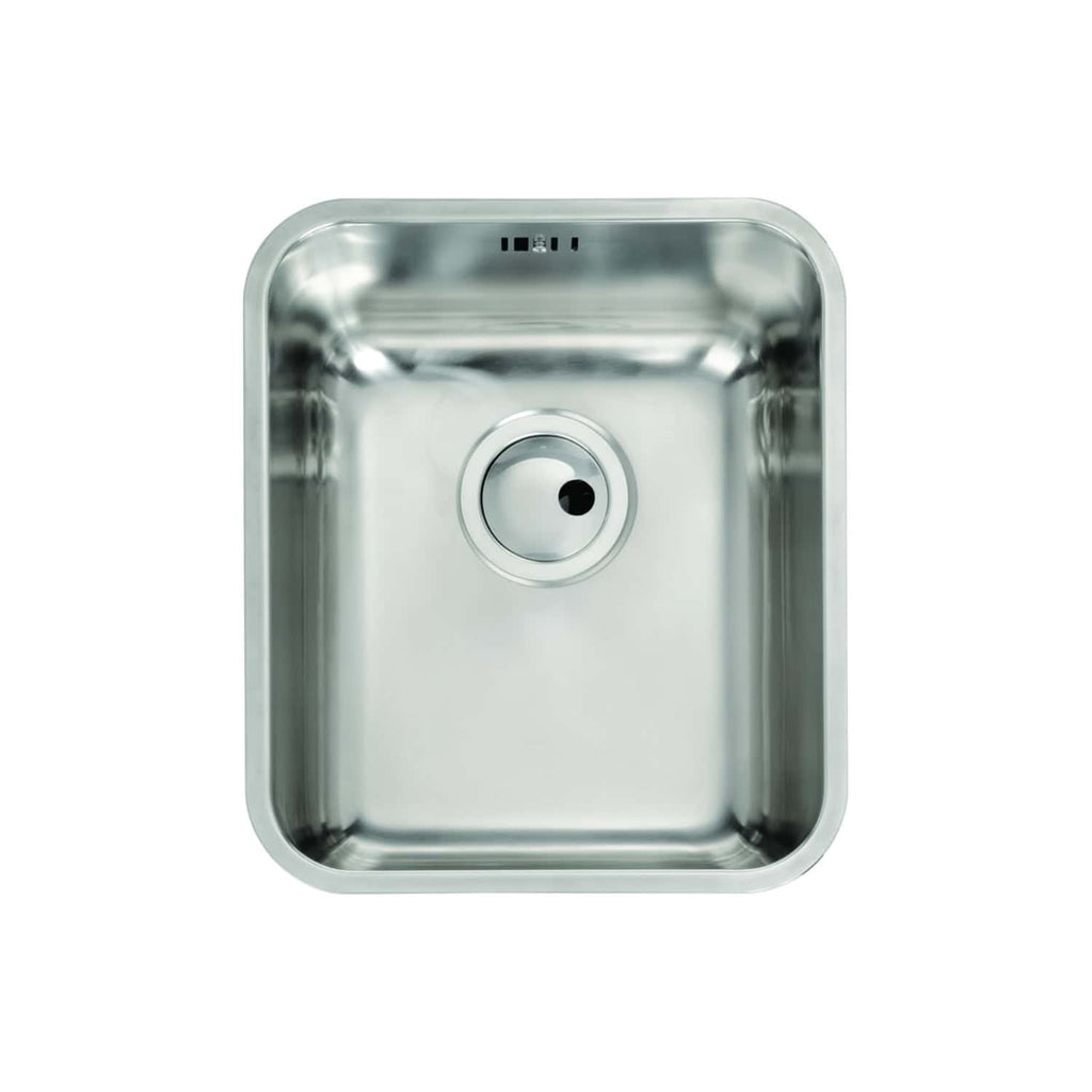Polished stainless steel kitchen sink with single bowl and modern design, ideal for contemporary bathrooms and kitchens. Durable, easy to clean, perfect for modern bathroom renovation ideas.