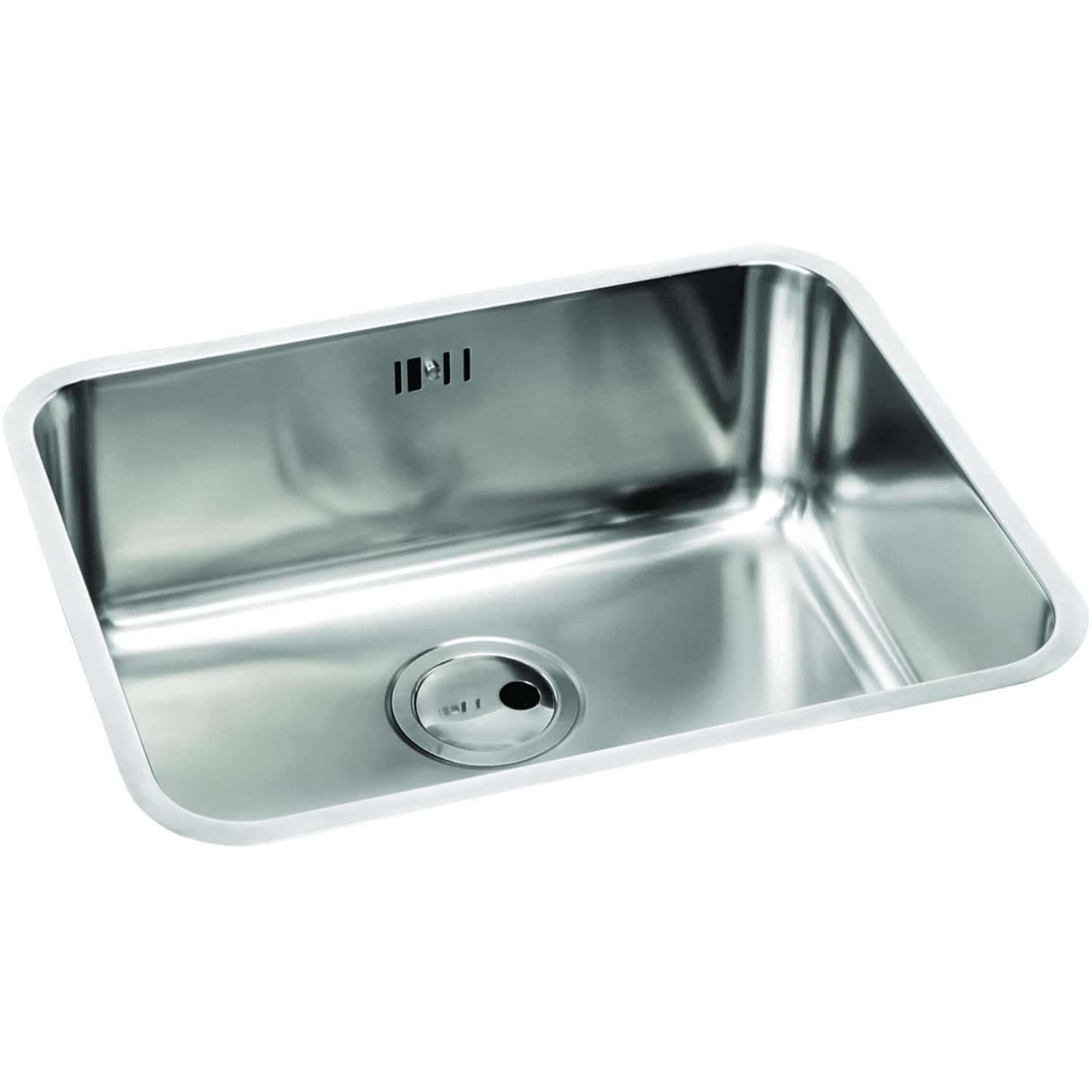 Stainless steel kitchen sink with modern design, durable and easy to clean, ideal for contemporary bathrooms and kitchens. Perfect for smooth installation and versatile interior spaces.
