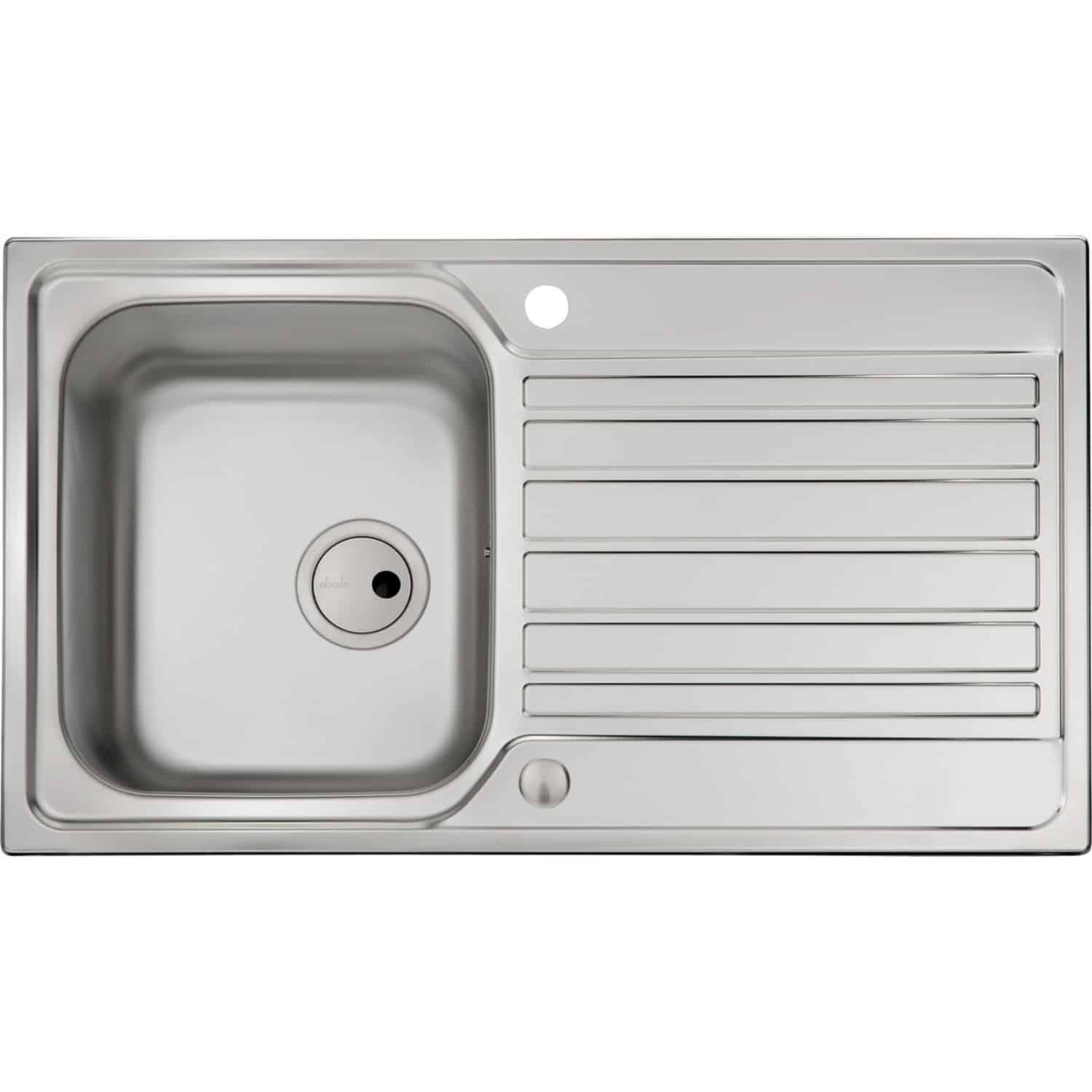 Stainless steel kitchen sink with drainer and single bowl, ideal for modern kitchen renovation and plumbing installations. Durable, easy to clean, and perfect for home or commercial kitchens.