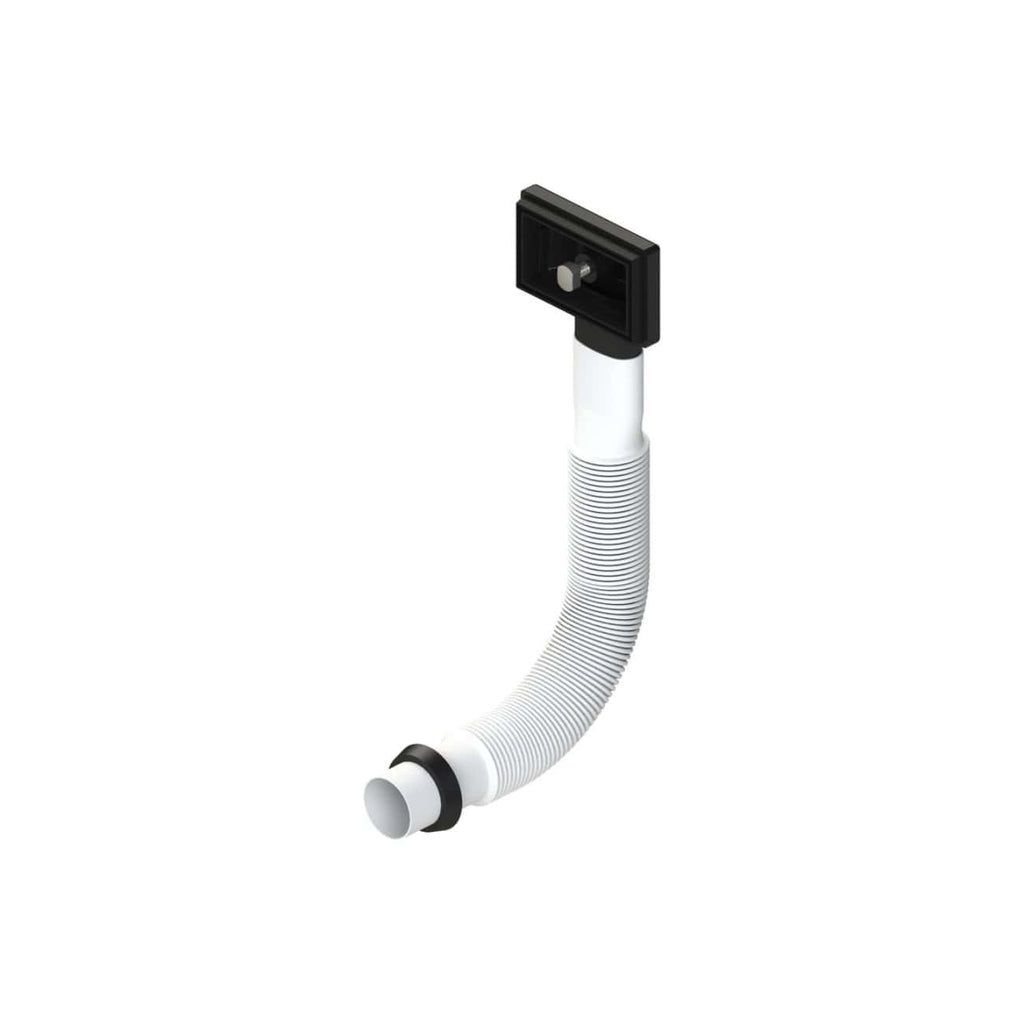 Flexible bathtub drain pipe with flexible hose and adjustable connection fitting for bathroom plumbing. Suitable for bathtub drainage and repair.